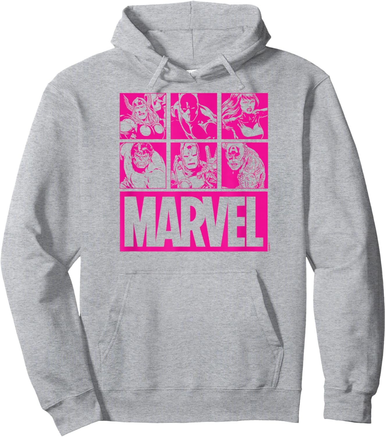 Marvel - Pink Character Grid Valentine's Day Hoodie - Hoodie | Ash