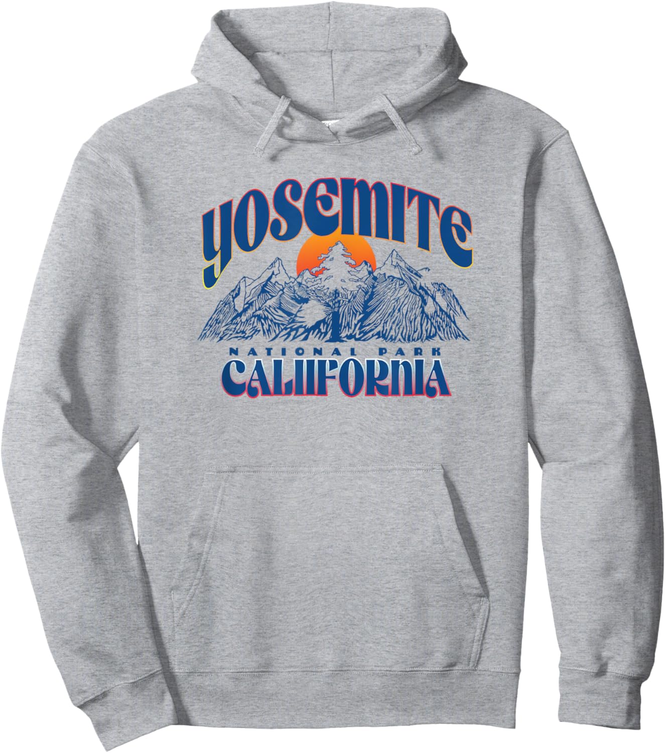 Yosemite National Park Retro Graphic Hoodie - Hoodie | Ash