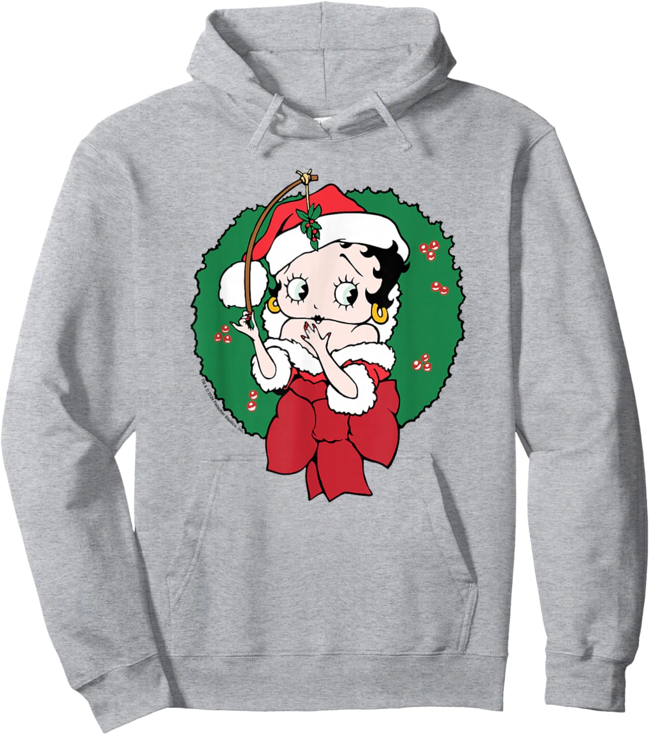 Betty Boop Christmas Wreath Hoodie - Hoodie | Ash