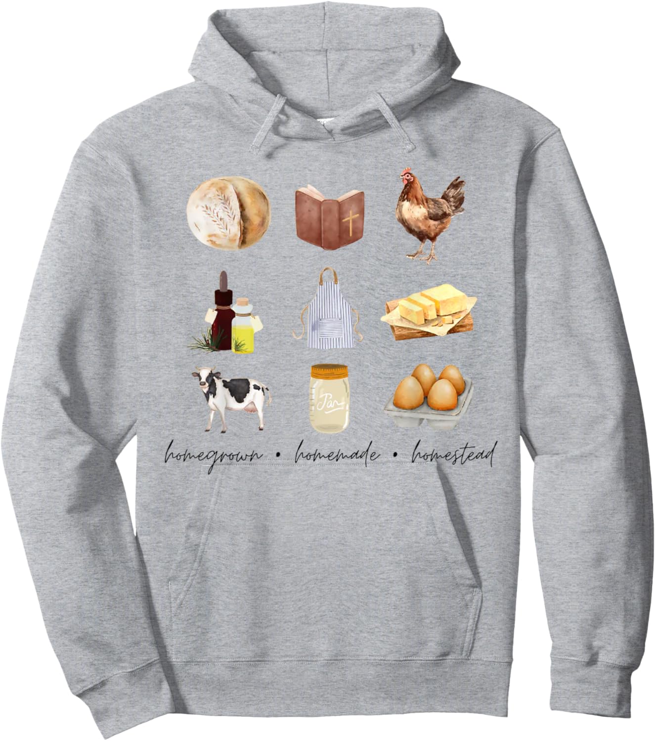 Homegrown Homemade Homestead , Small Hoodie - Hoodie | Ash