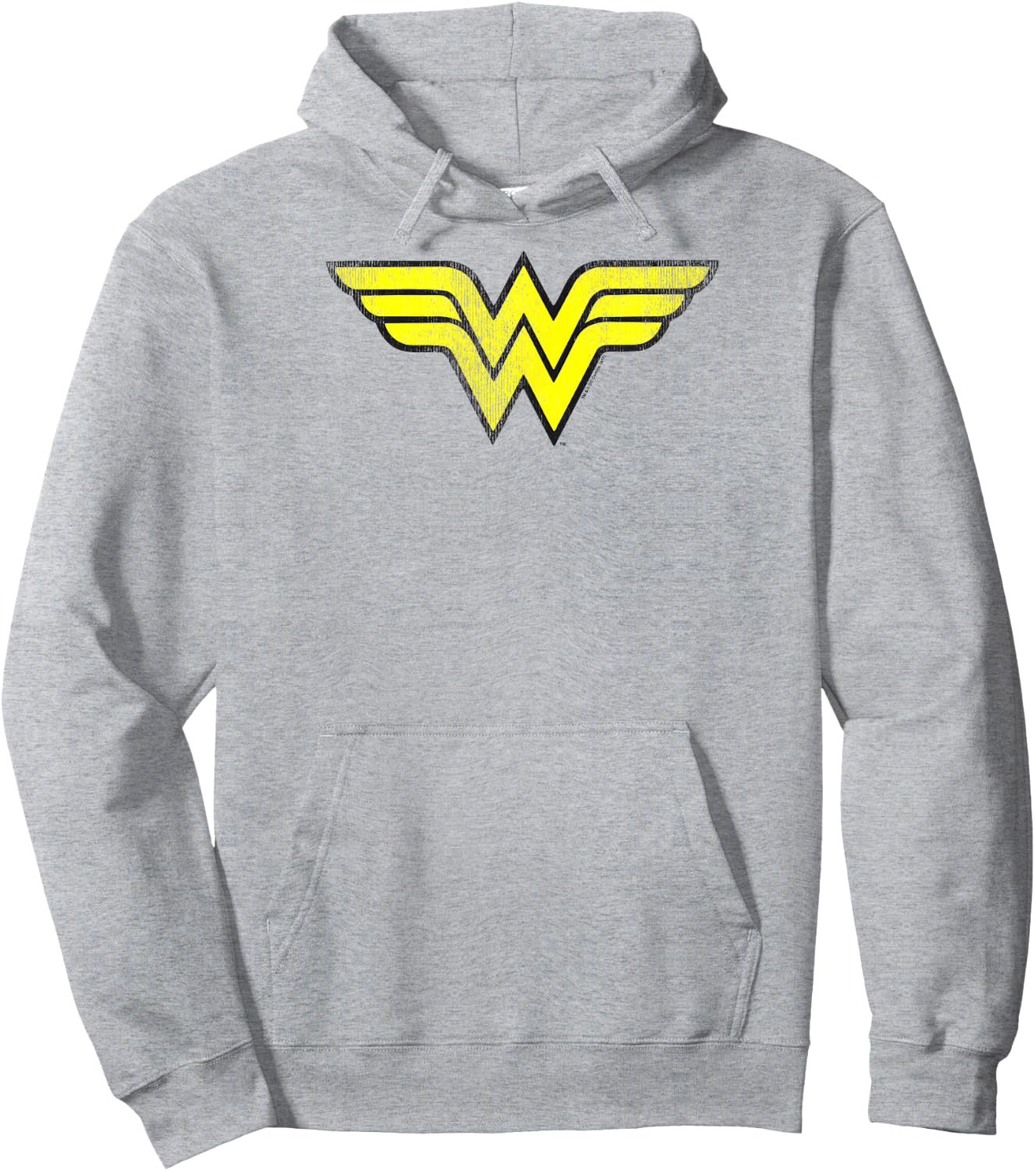 Wonder Woman Logo Distressed Hoodie - Hoodie | Ash