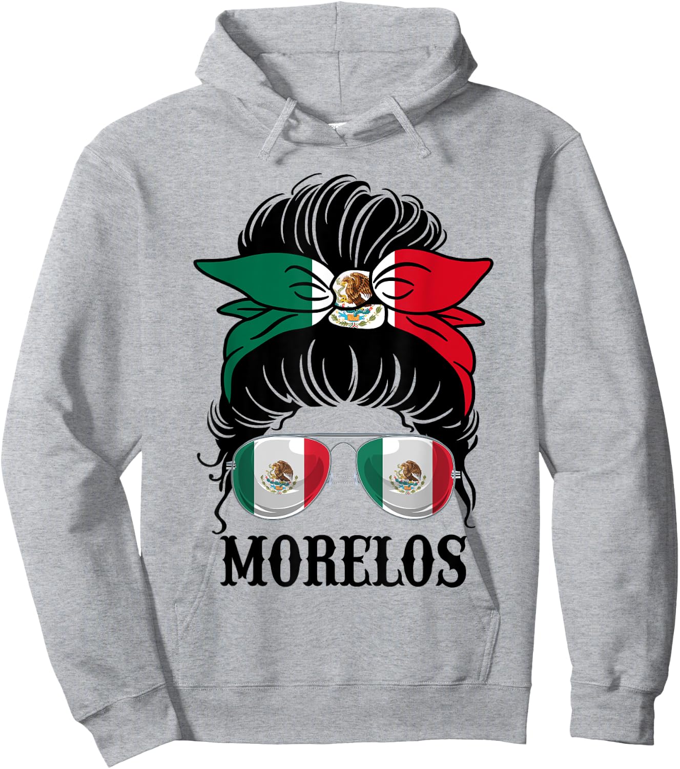 Morelos Mexico Pride Mexican Flag State Hoodie - Hoodie | Ash