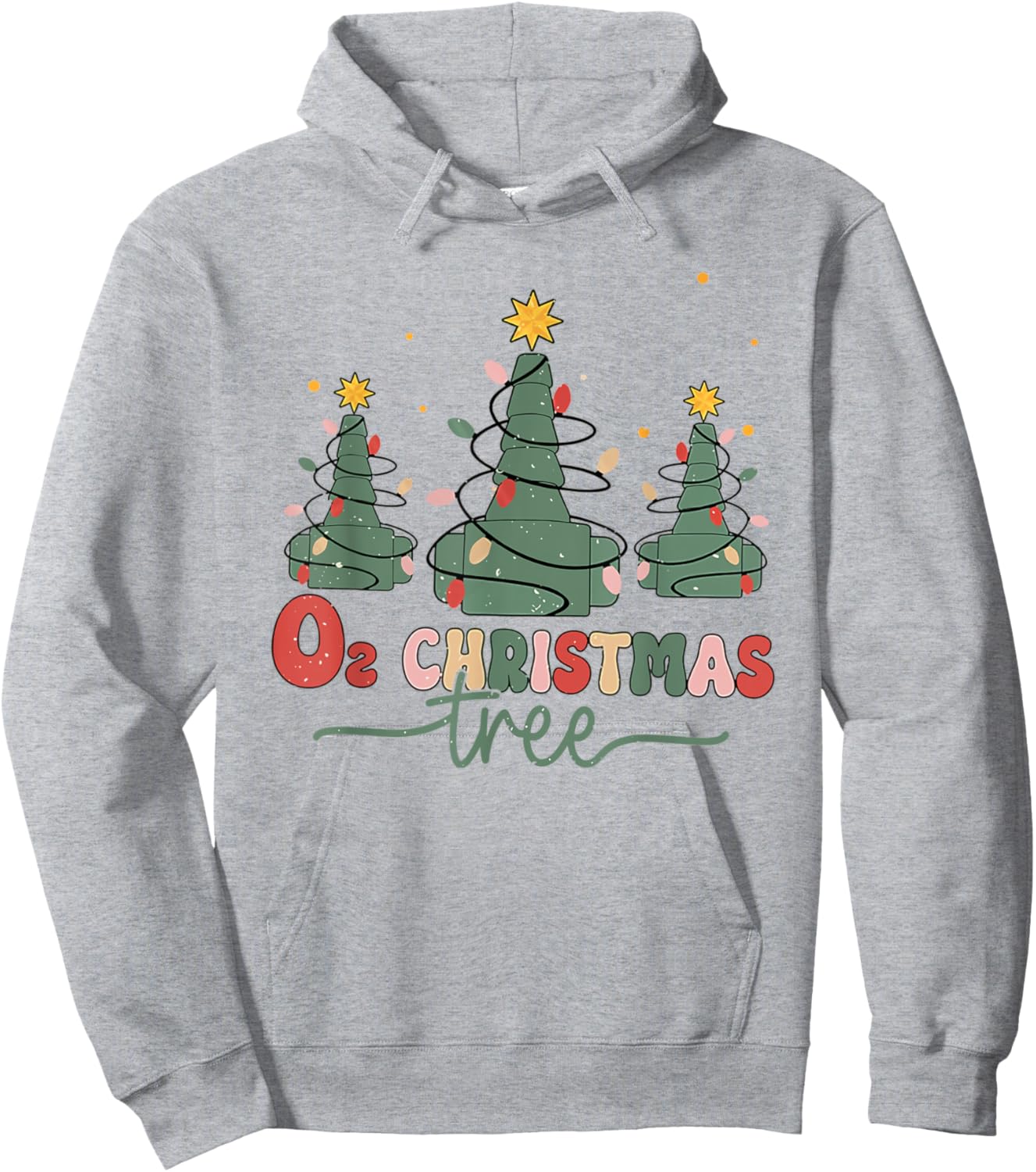 Respiratory Therapist Christmas Gifts Retro Oh Christmas Tree Funny Nurse RT , Women's Blue Small Classic Fit Short Sleeve Polyester 100% Stretchable Hoodie - Hoodie | Ash