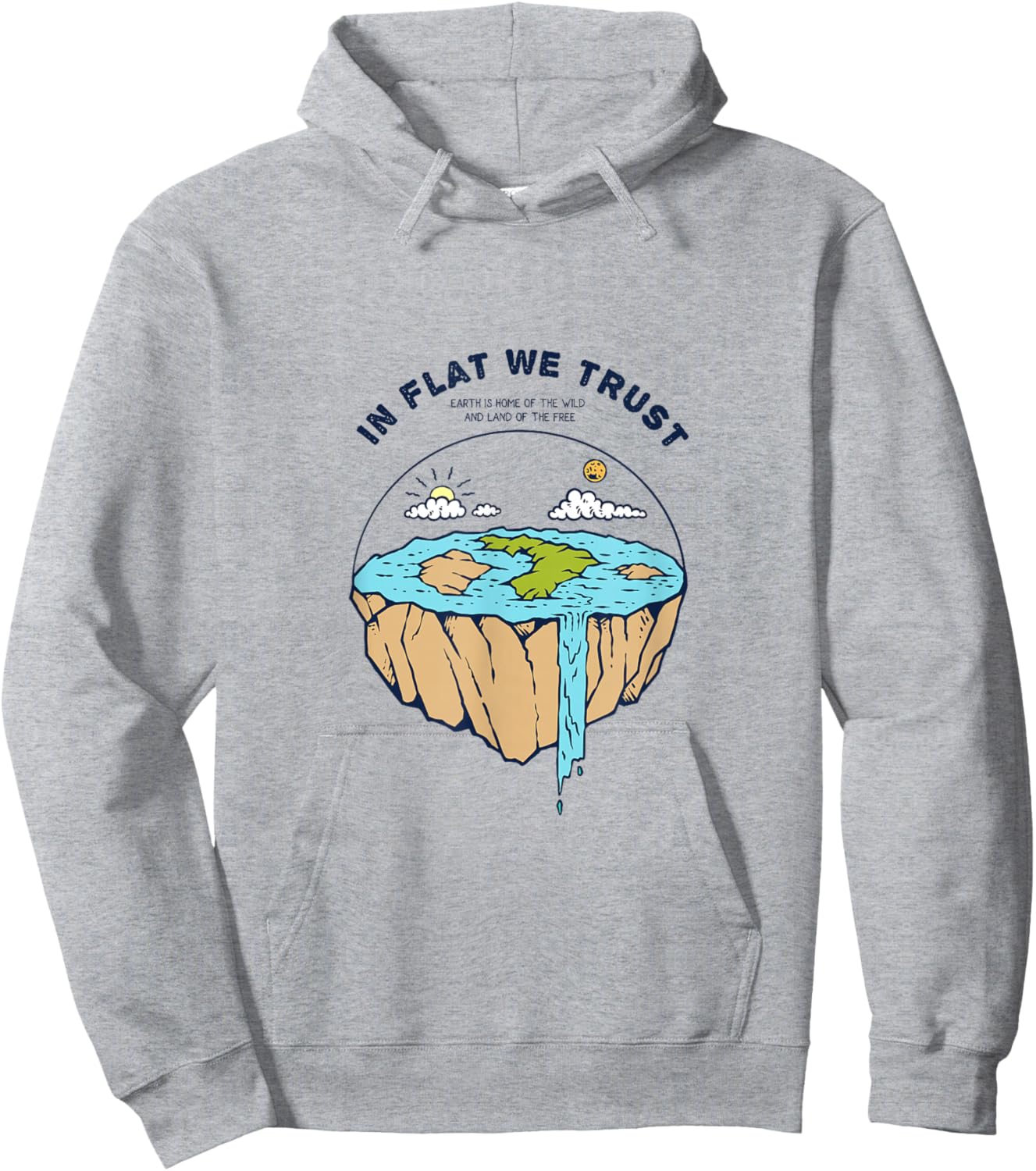 Flat Earth: Explore New Horizons , white, S Hoodie - Hoodie | Ash