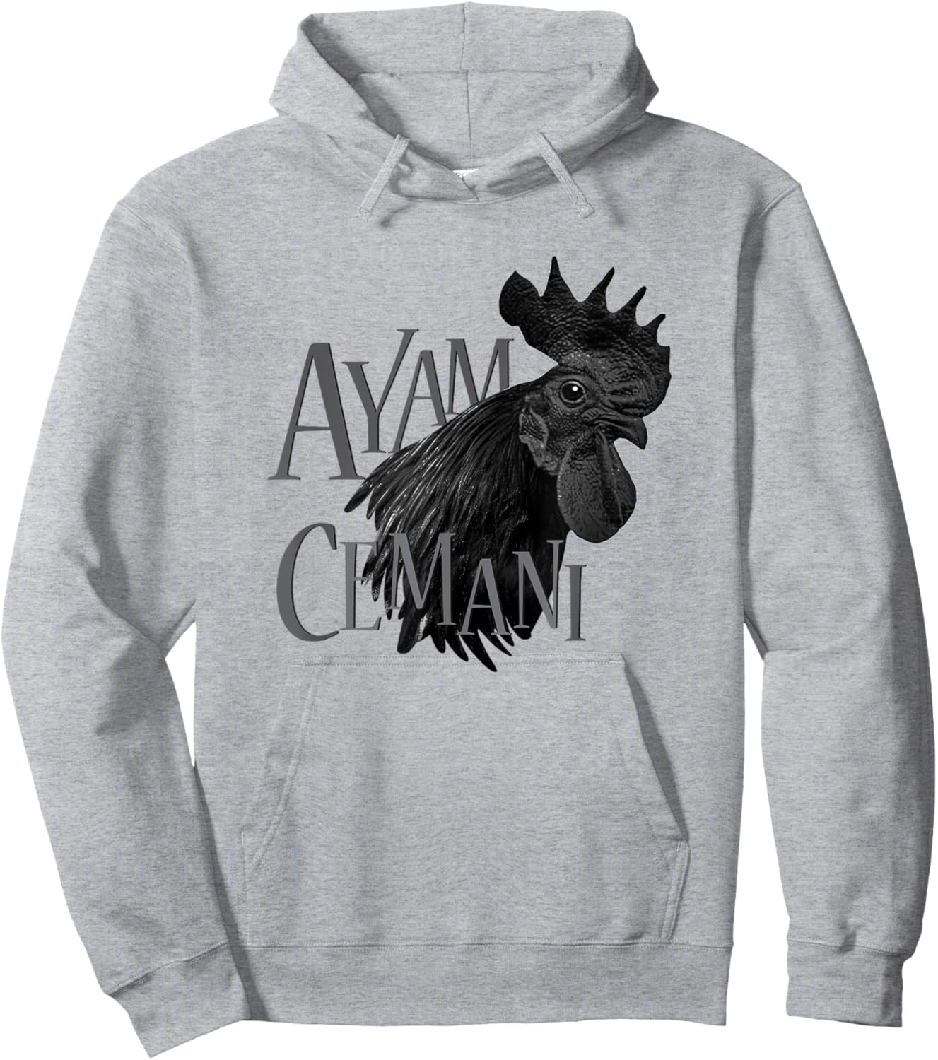 Ayam Cemani - Cockerel - Chickens Hoodie - Hoodie | Ash