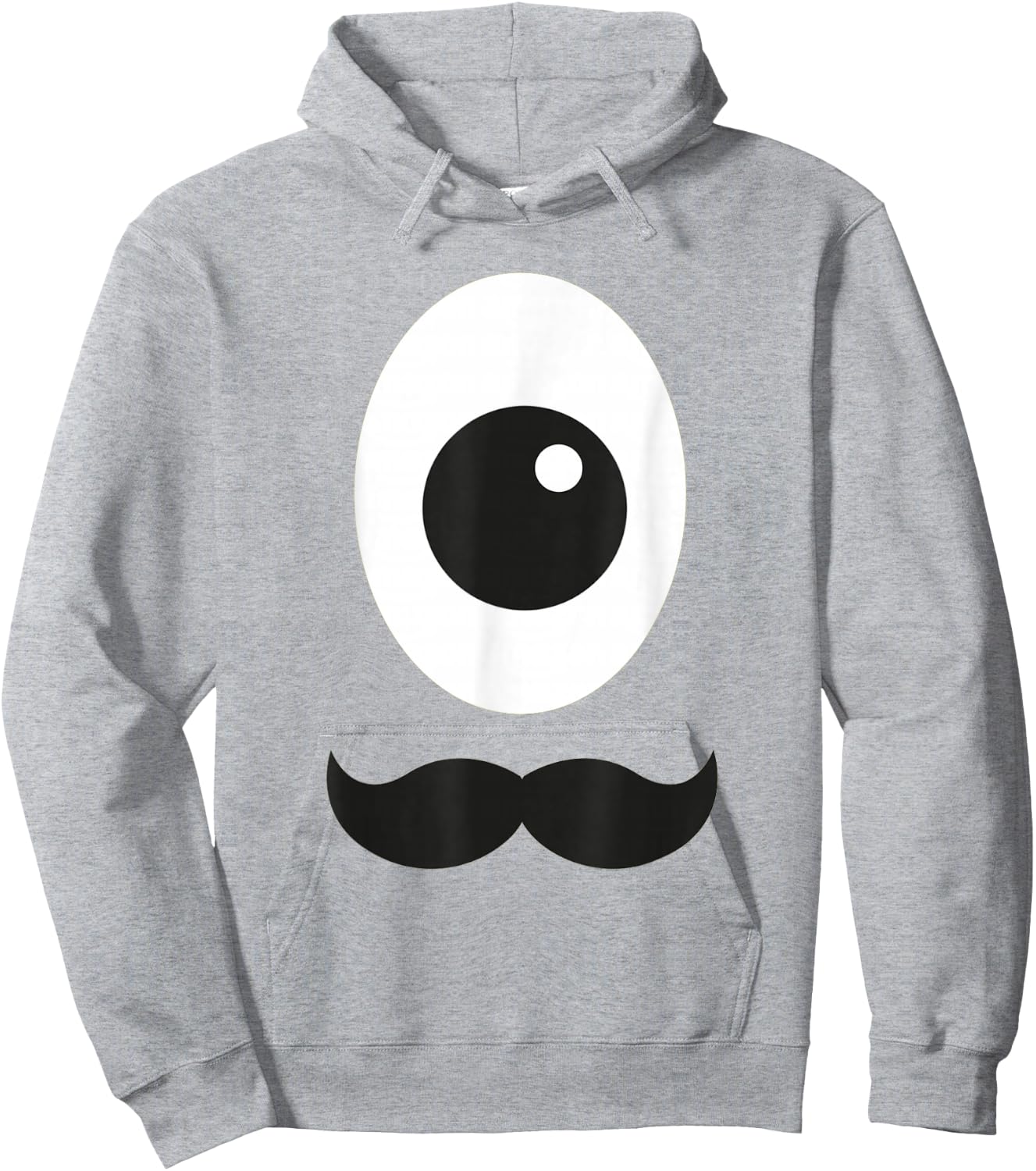 Giant Cyclops Eye and Mustache Monster Alien Hoodie - Hoodie | Ash