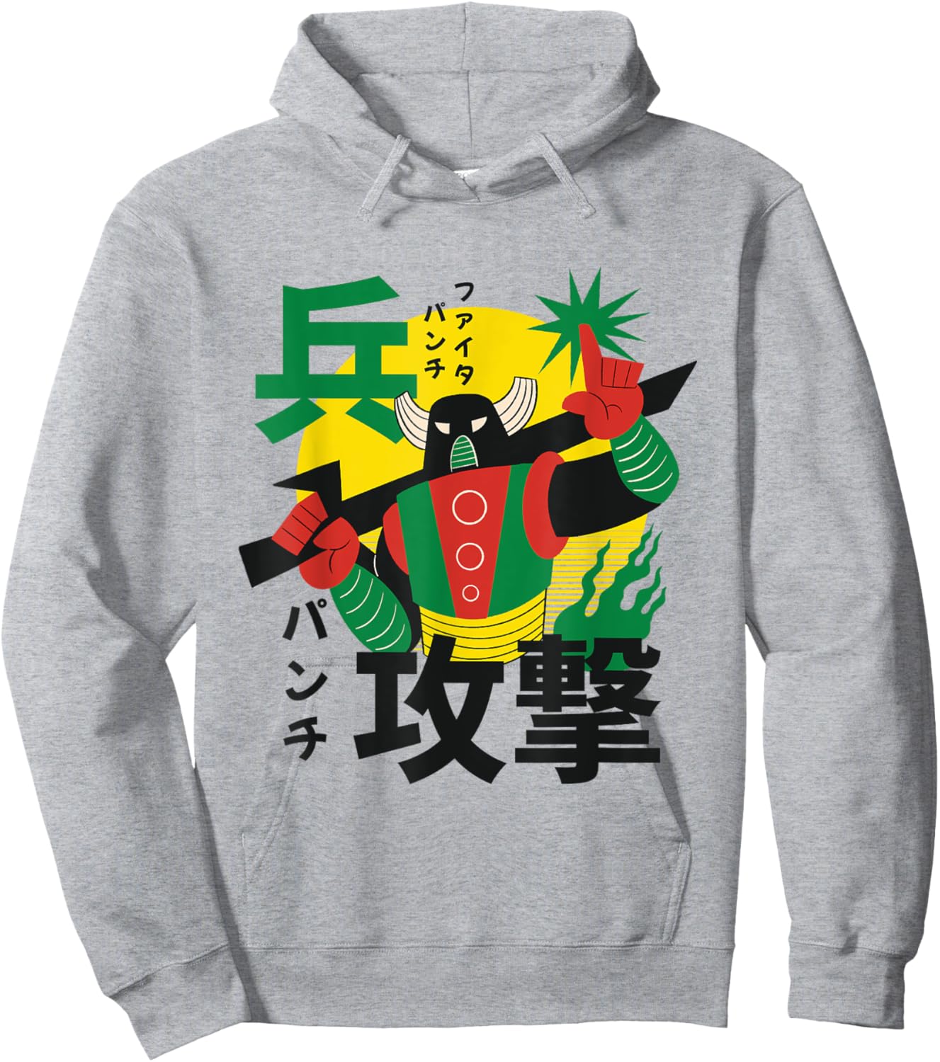 Japanese Samurai Robot Retro Hoodie - Hoodie | Ash