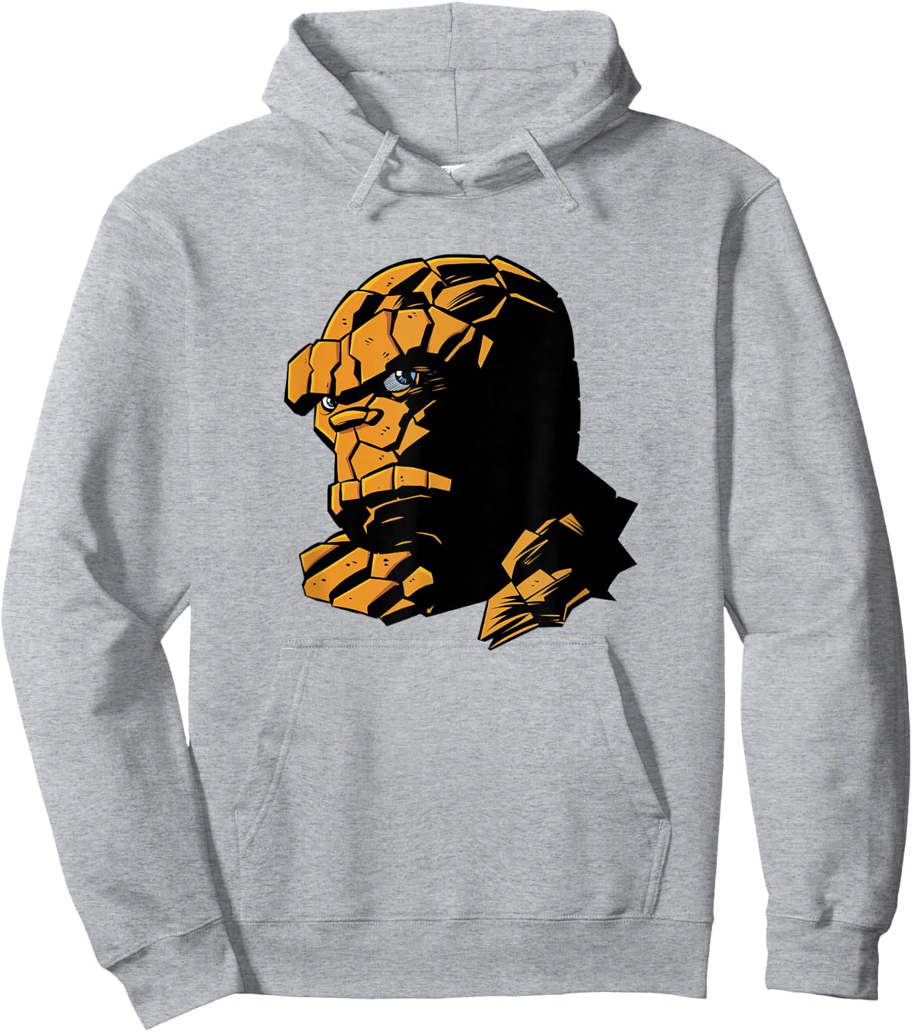 Marvel Fantastic Four Ben Grimm Logo Portrait Hoodie - Hoodie | Ash