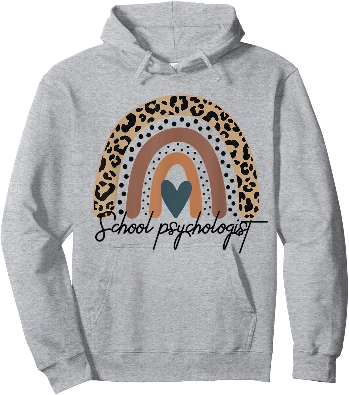 School Psychologist Leopard Rainbow Psychology Hoodie - Hoodie | Ash