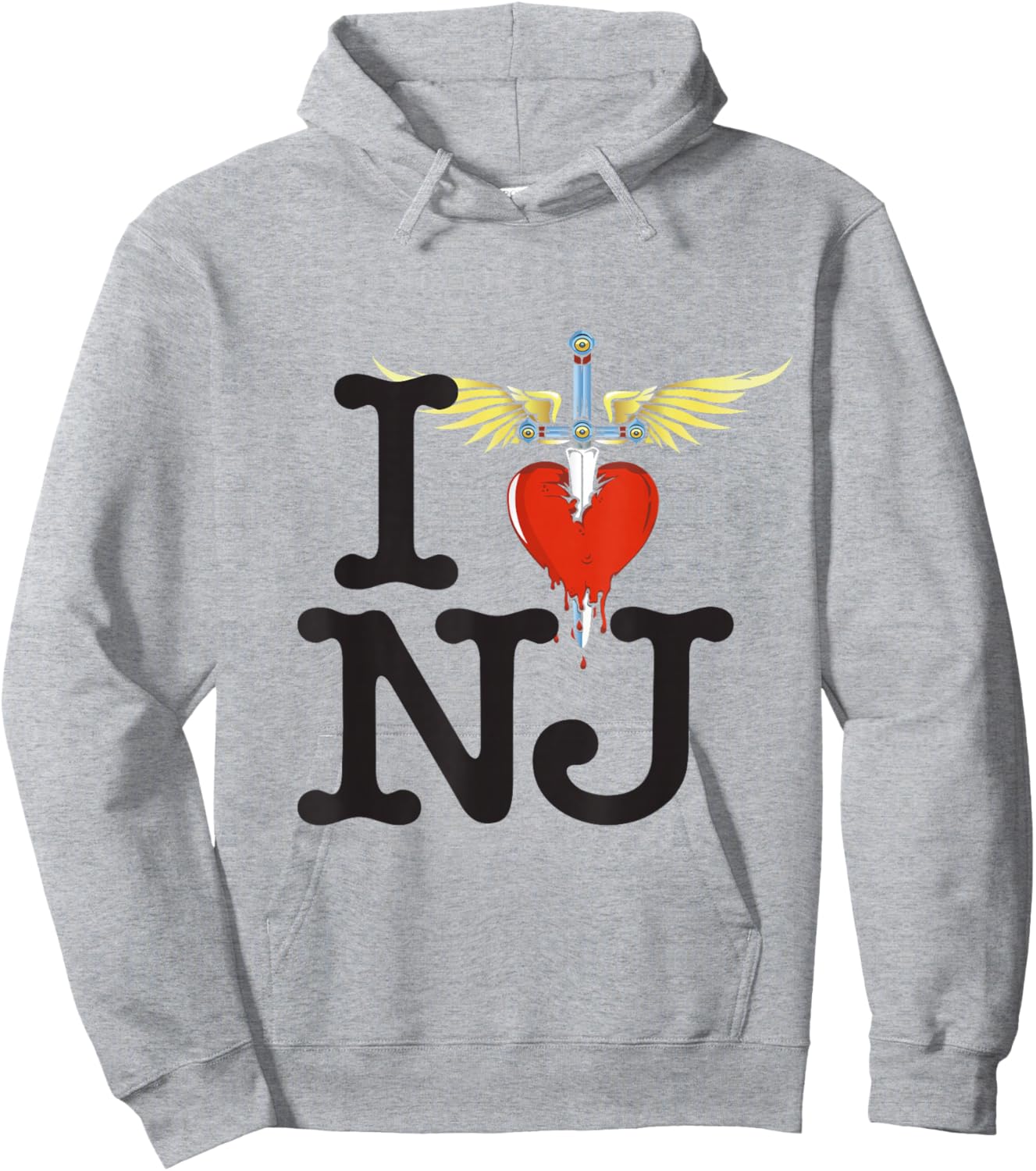 Official Bon Jovi NJ Hoodie - Hoodie | Ash