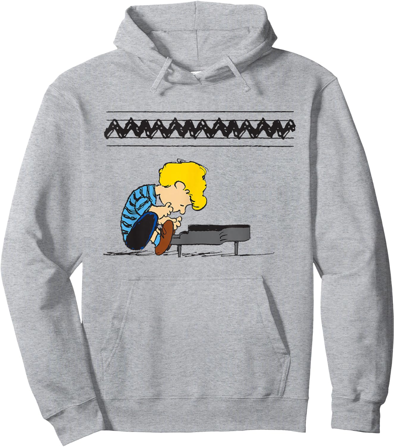 Peanuts Schroeder At The Piano Hoodie - Hoodie | Ash