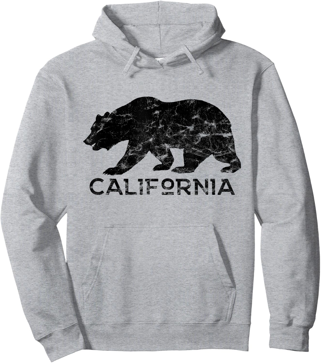 California Bear Retro Distressed Vintage Hoodie - Hoodie | Ash