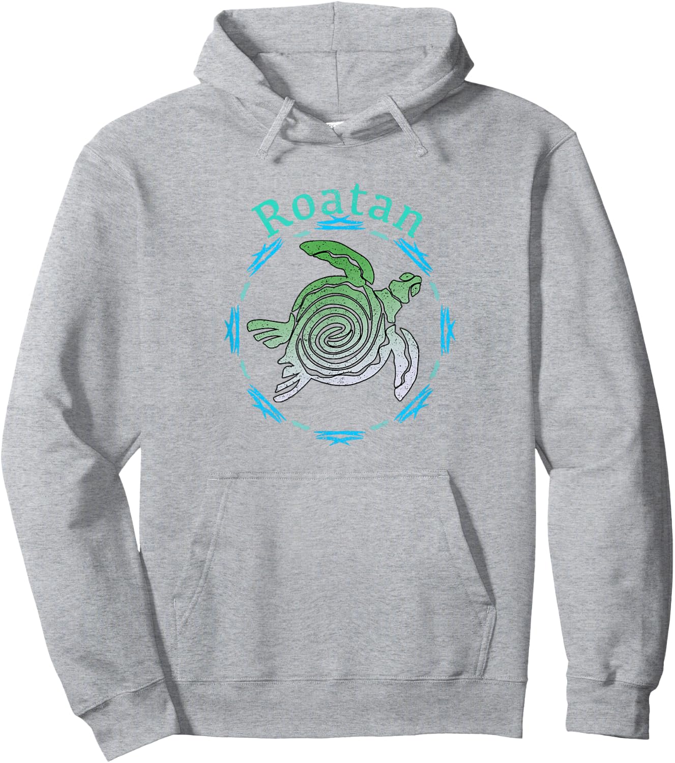 Roatan Vintage Tribal Turtle Gift Hoodie - Hoodie | Ash