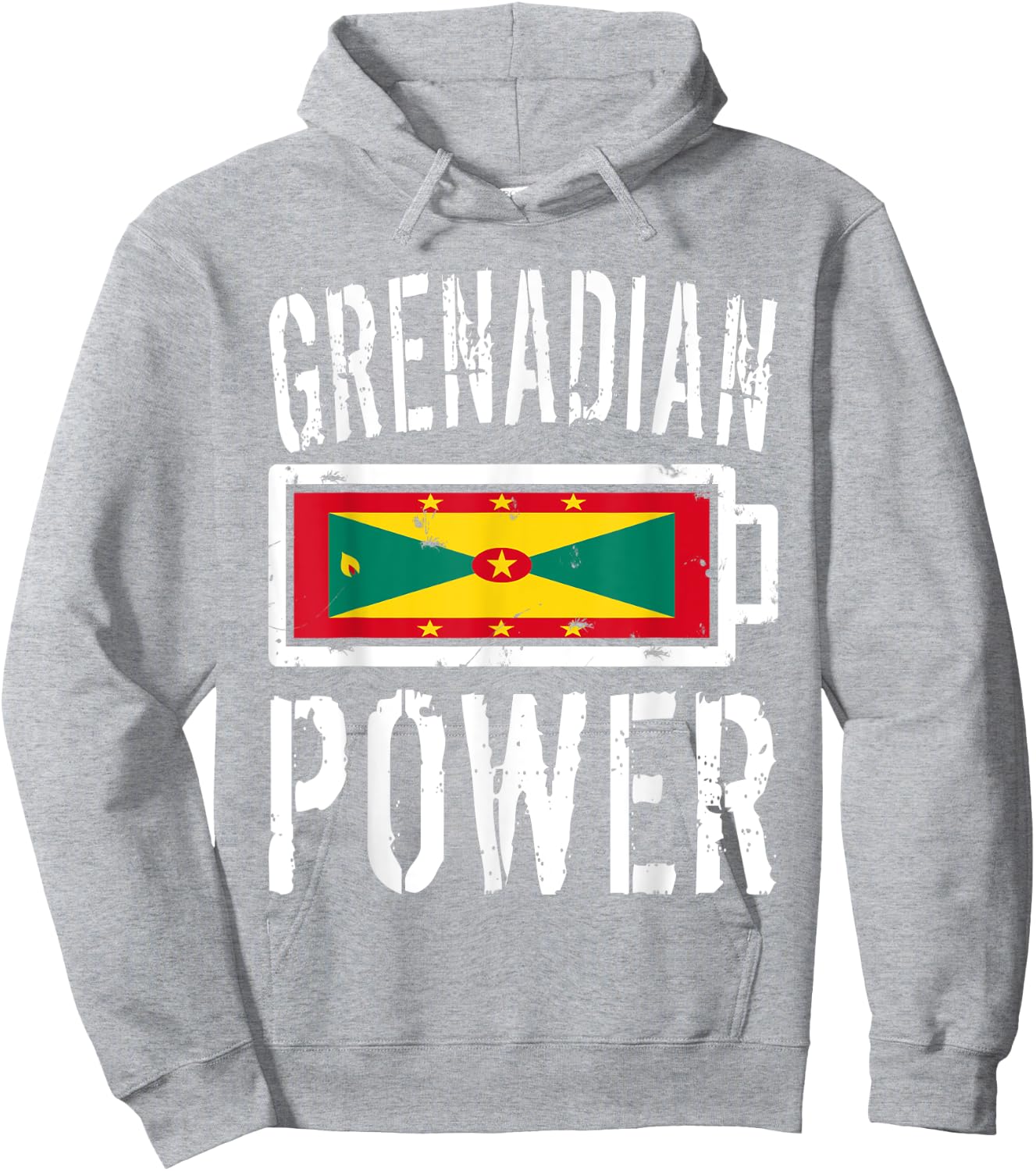 Grenada Flag | Grenadian Power Battery Proud Hoodie - Hoodie | Ash