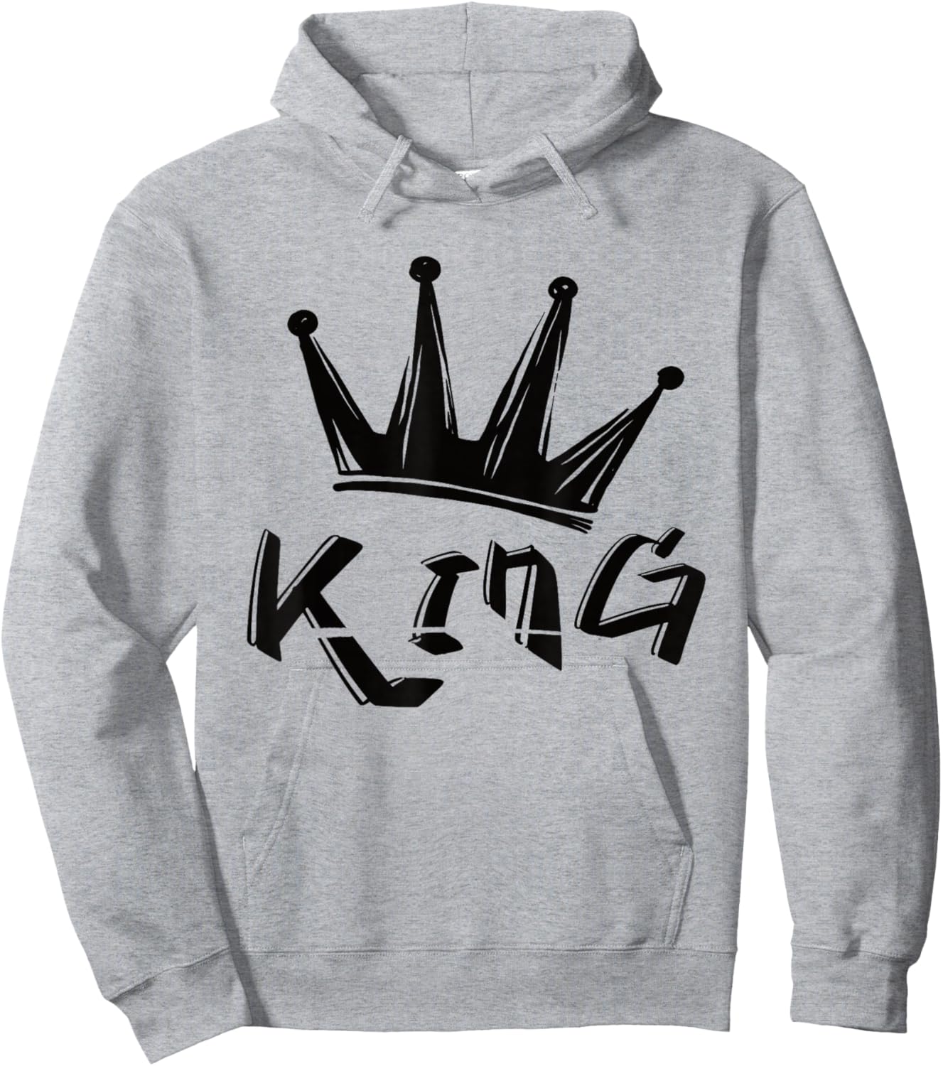 Crown with Writing King Hoodie - Hoodie | Ash