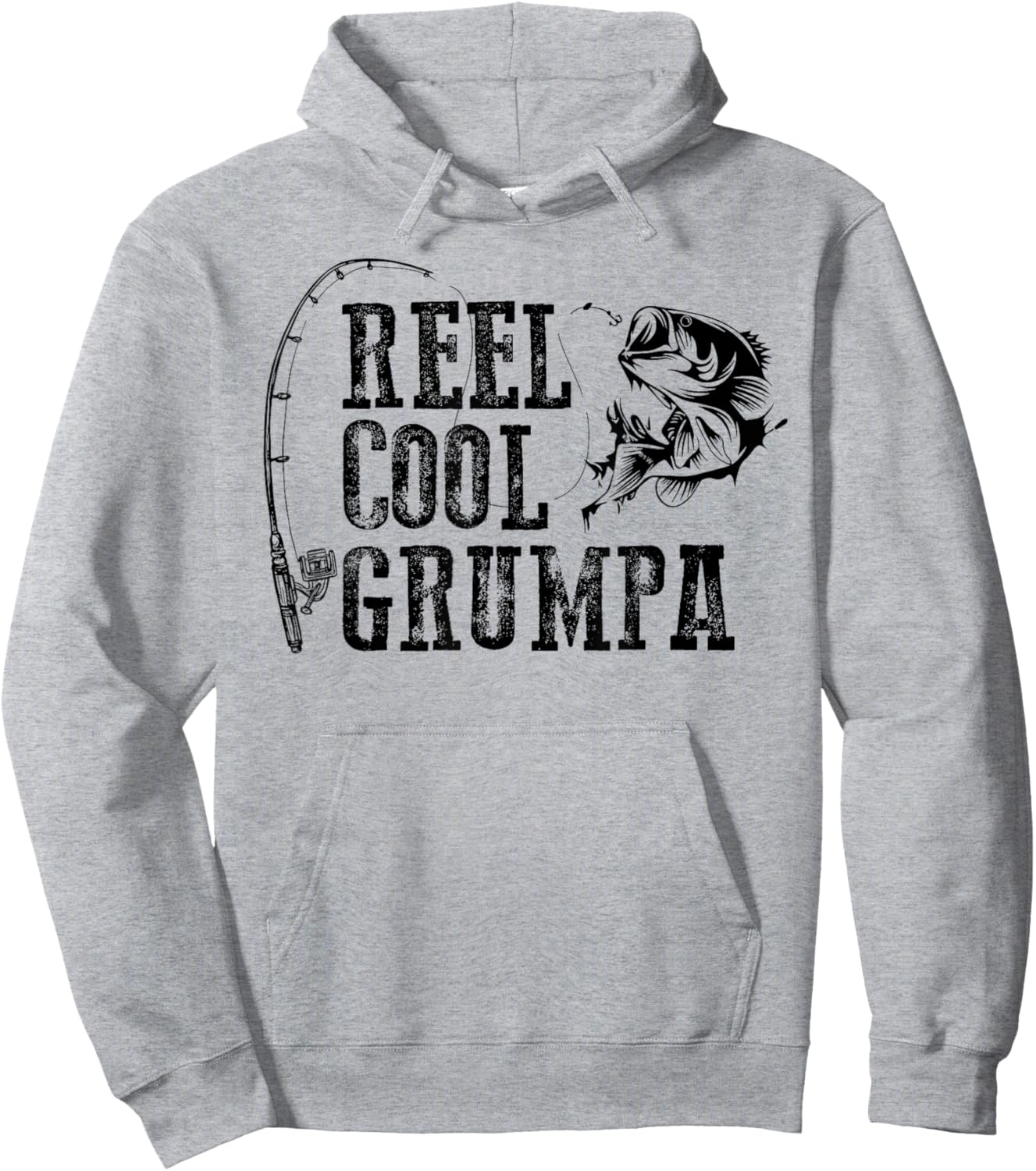 Grumpa Fishing: Reel Cool Grumpa Funny Gift Hoodie - Hoodie | Ash