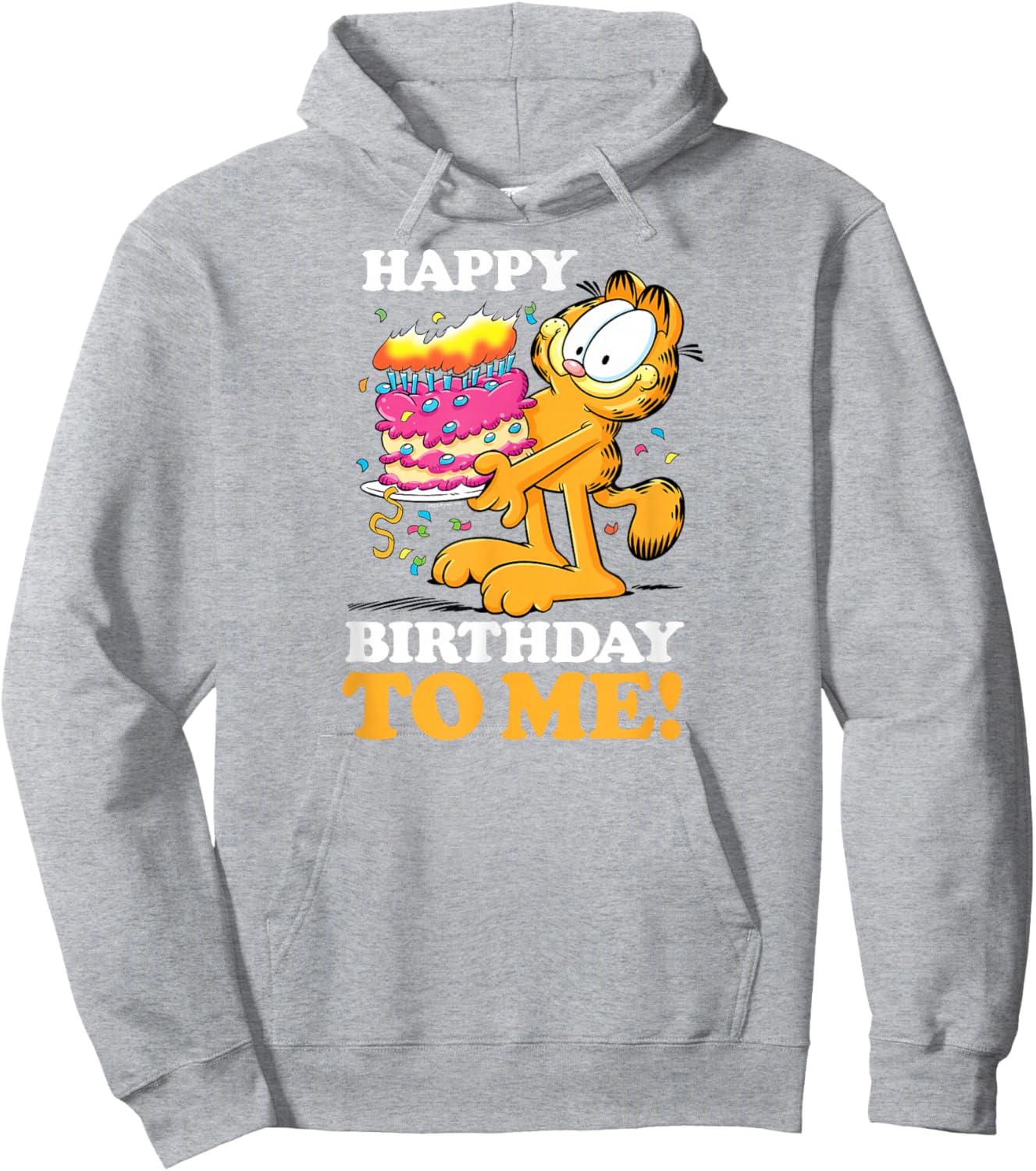 Garfield - Happy Birthday To Me with Cake Hoodie - Hoodie | Ash
