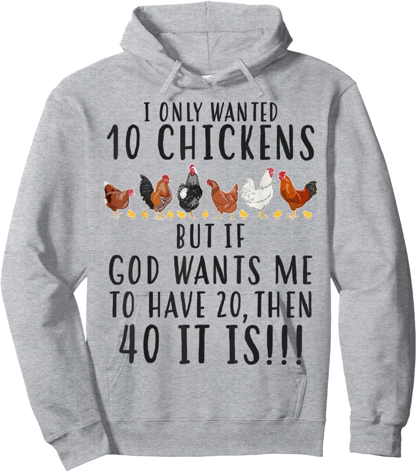 Funny Chicken I Only Wanted 10 Chickens Hoodie - Hoodie | Ash
