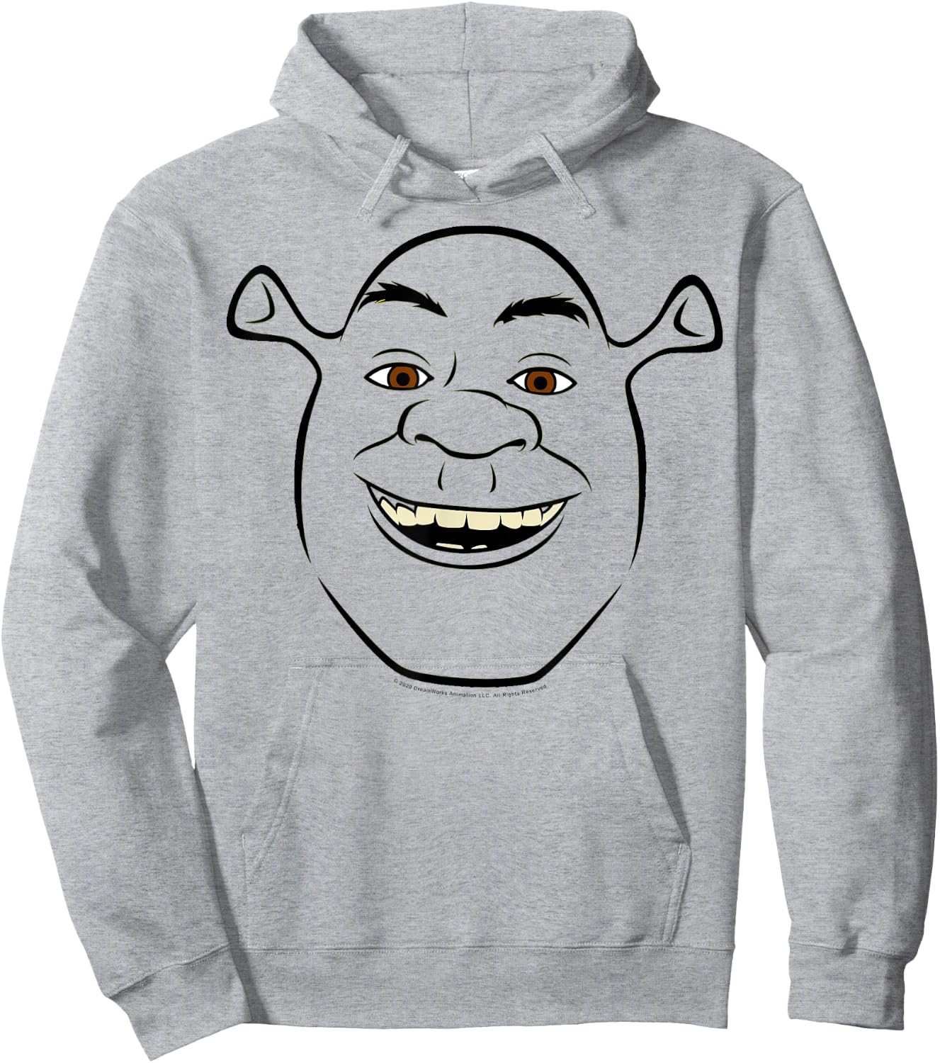 Shrek Big Face Outline Hoodie - Hoodie | Ash