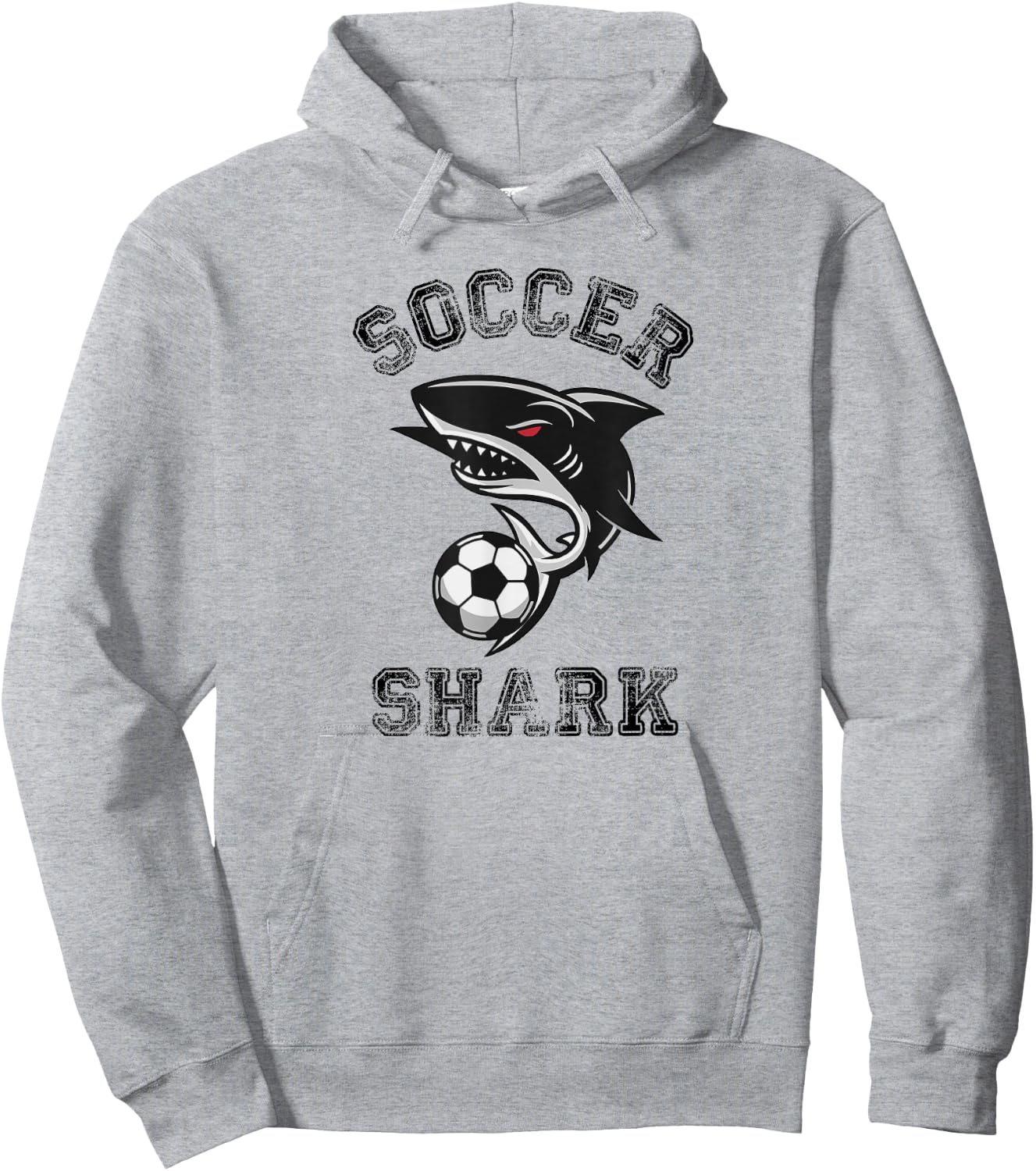 Soccer Shark Graphic Hoodie - Hoodie | Ash