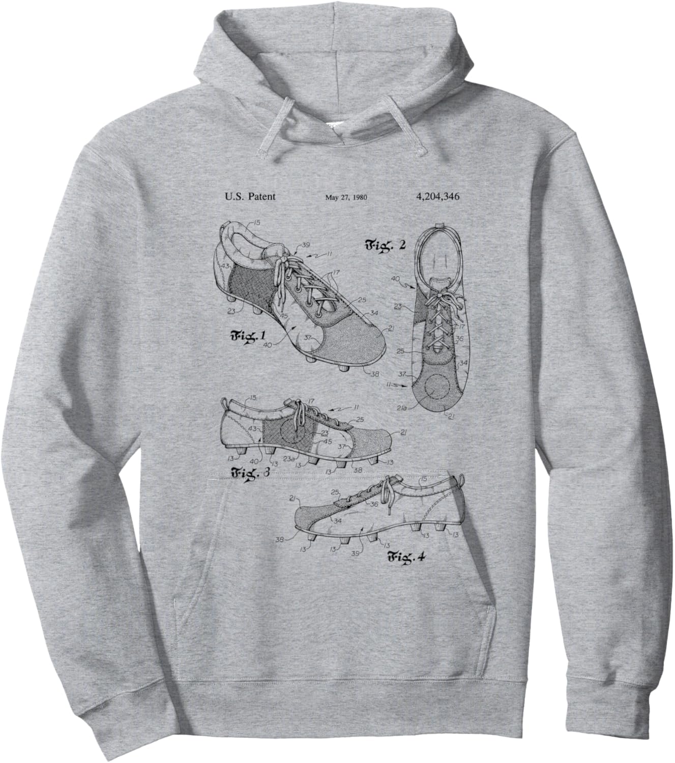 Football Soccer Cleat Shoe Design Patent Hoodie - Hoodie | Ash