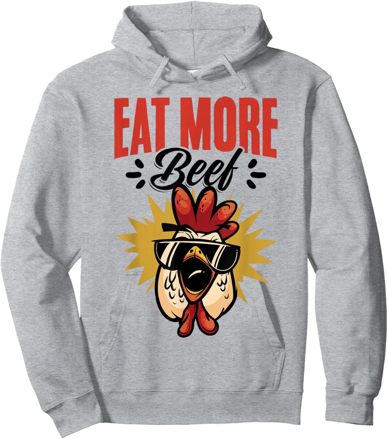 Eat More Beef Chicken Farmer Beef Funny Quote Hoodie - Hoodie | Ash