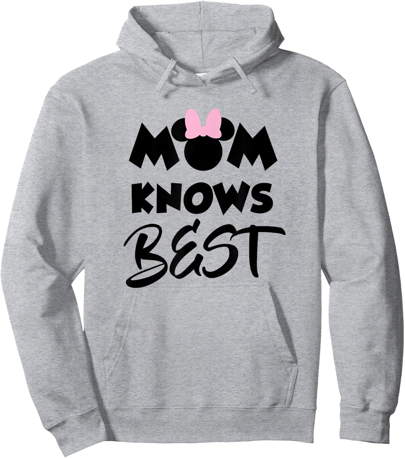 Minnie Mouse Ears Mom Knows Best Hoodie - Hoodie | Ash