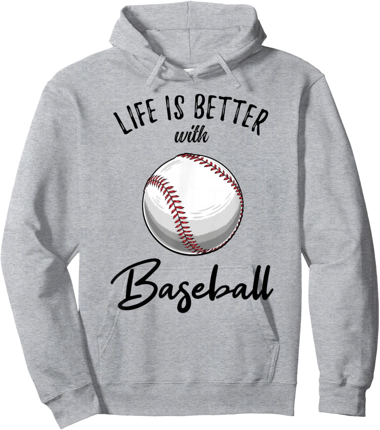 Life Is Better With Baseball Hoodie - Hoodie | Ash