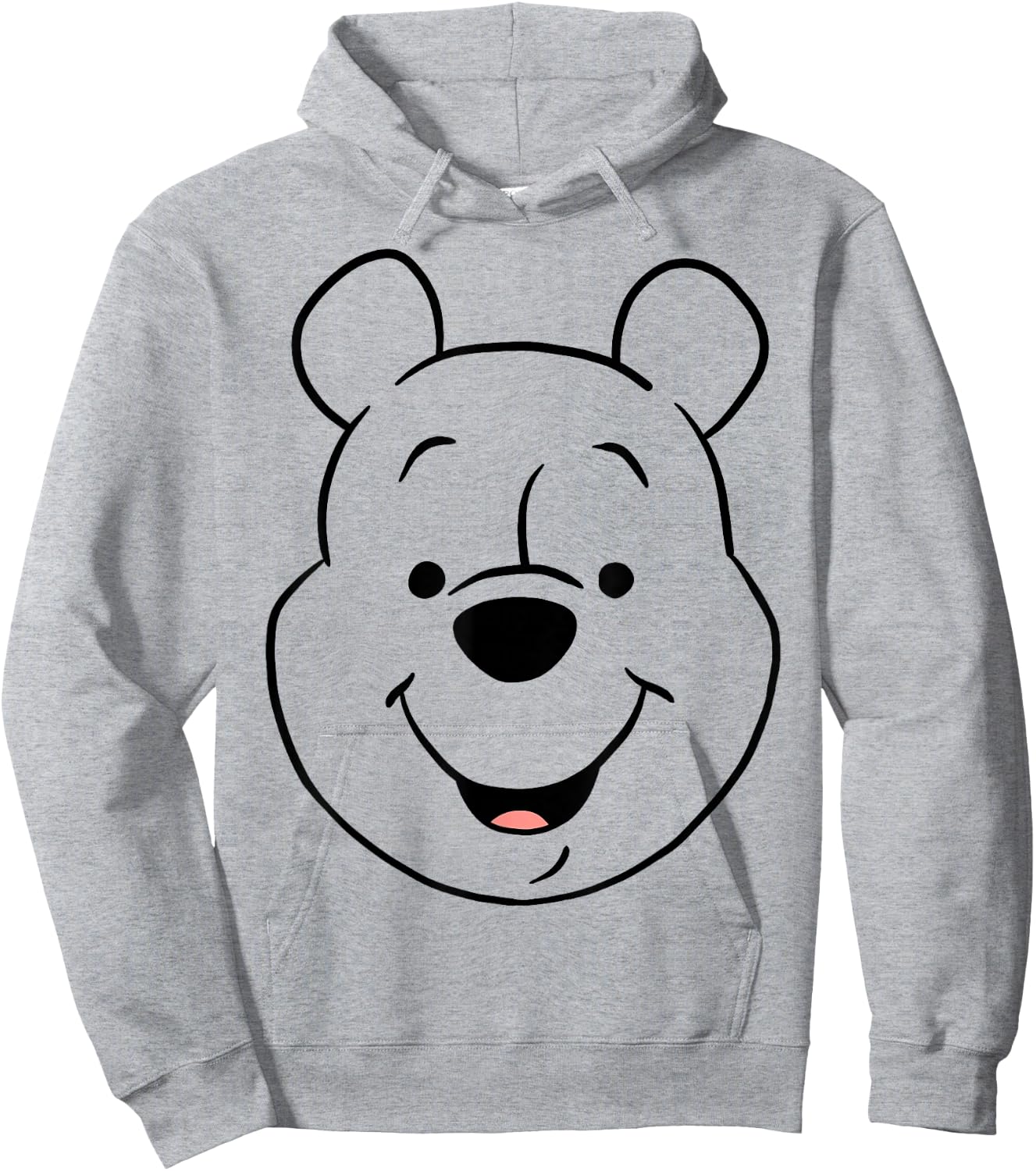 Disney Winnie The Pooh Pooh Bear Large Face Hoodie - Hoodie | Ash