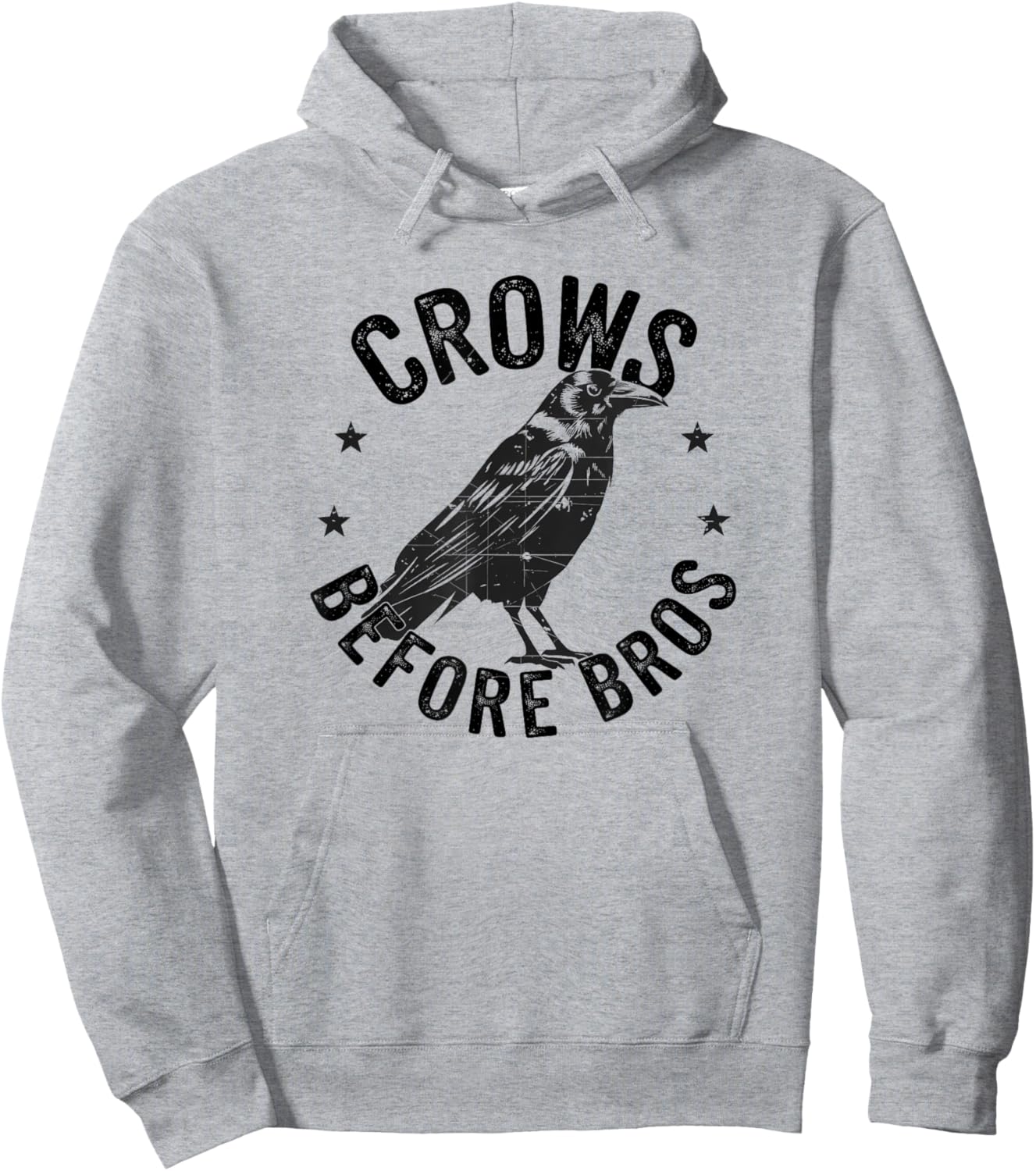 Crows Before Bros Grunge Raven Hoodie - Hoodie | Ash