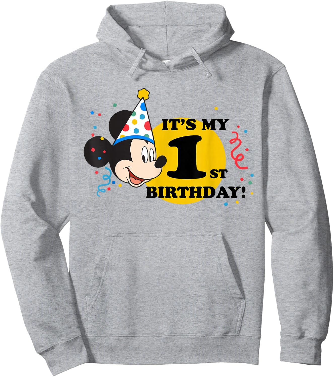 Disney Mickey Mouse 1st Birthday Hoodie - Hoodie | Ash