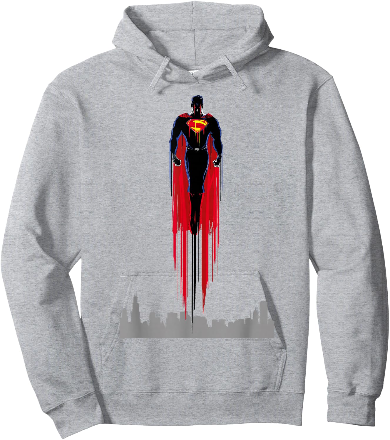 Superman Man of Steel Red Streak T Shirt Hoodie - Hoodie | Ash