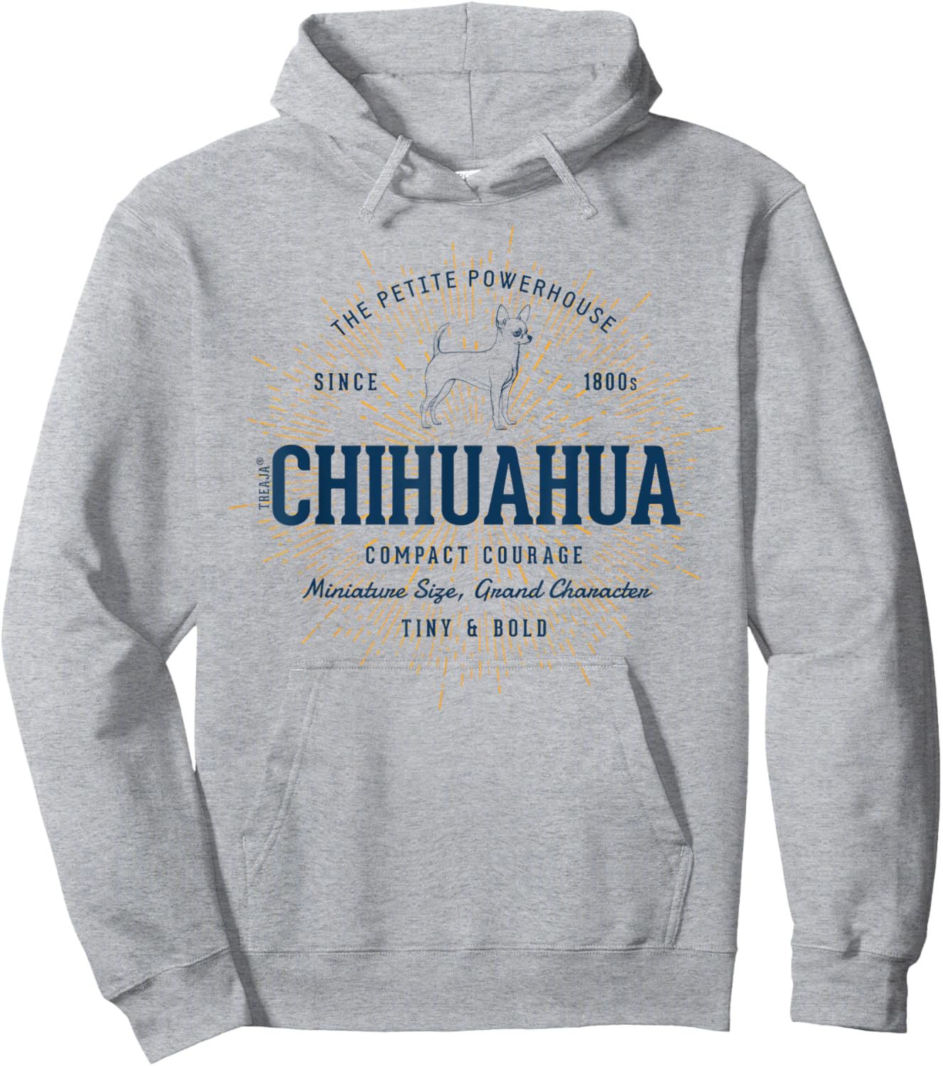 Retro Styled Chihuahua Vintage Hoodie - Hoodie | Ash