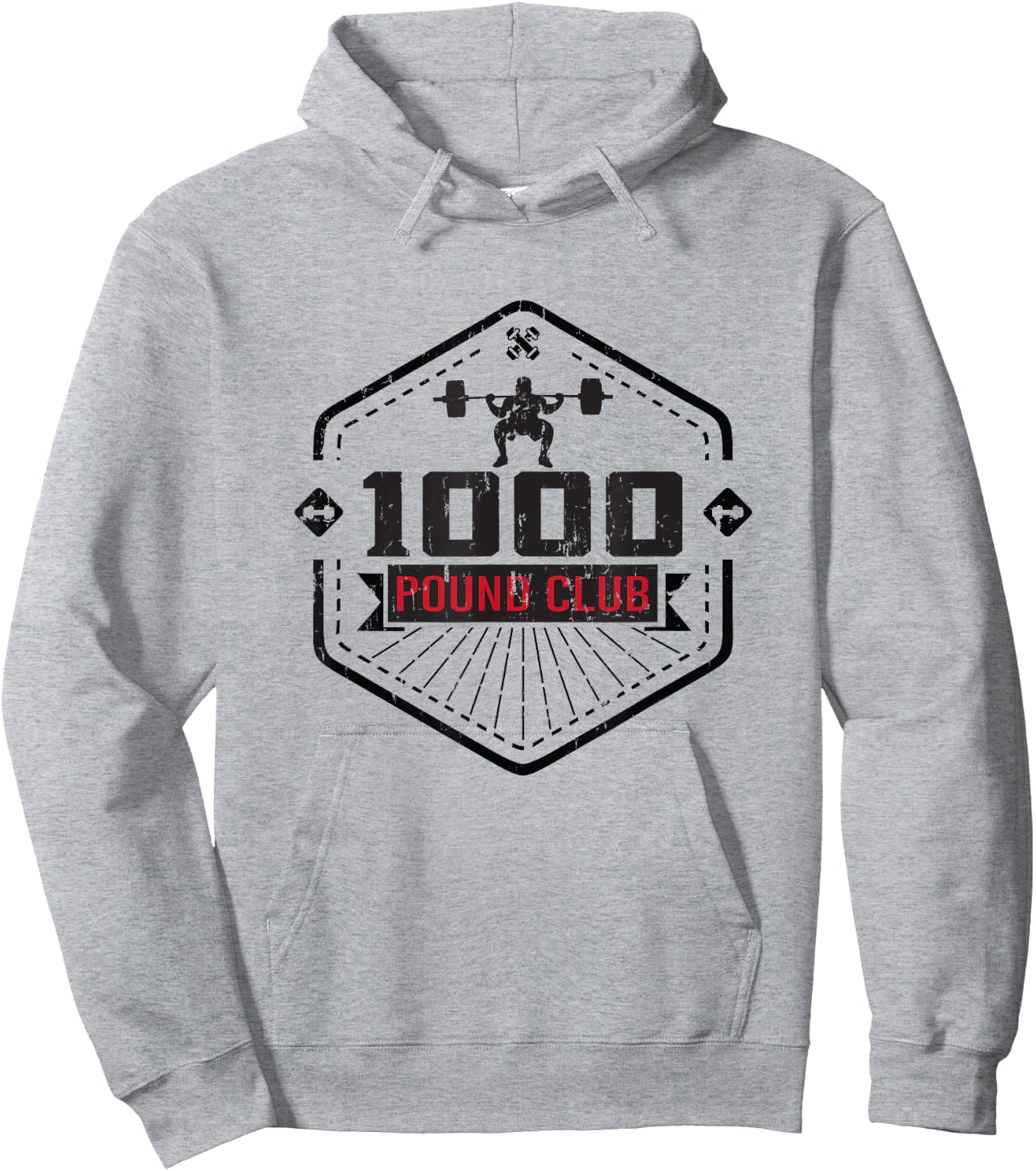 1000 Pound Club - Weightlifting Weights Gym Hoodie - Hoodie | Ash