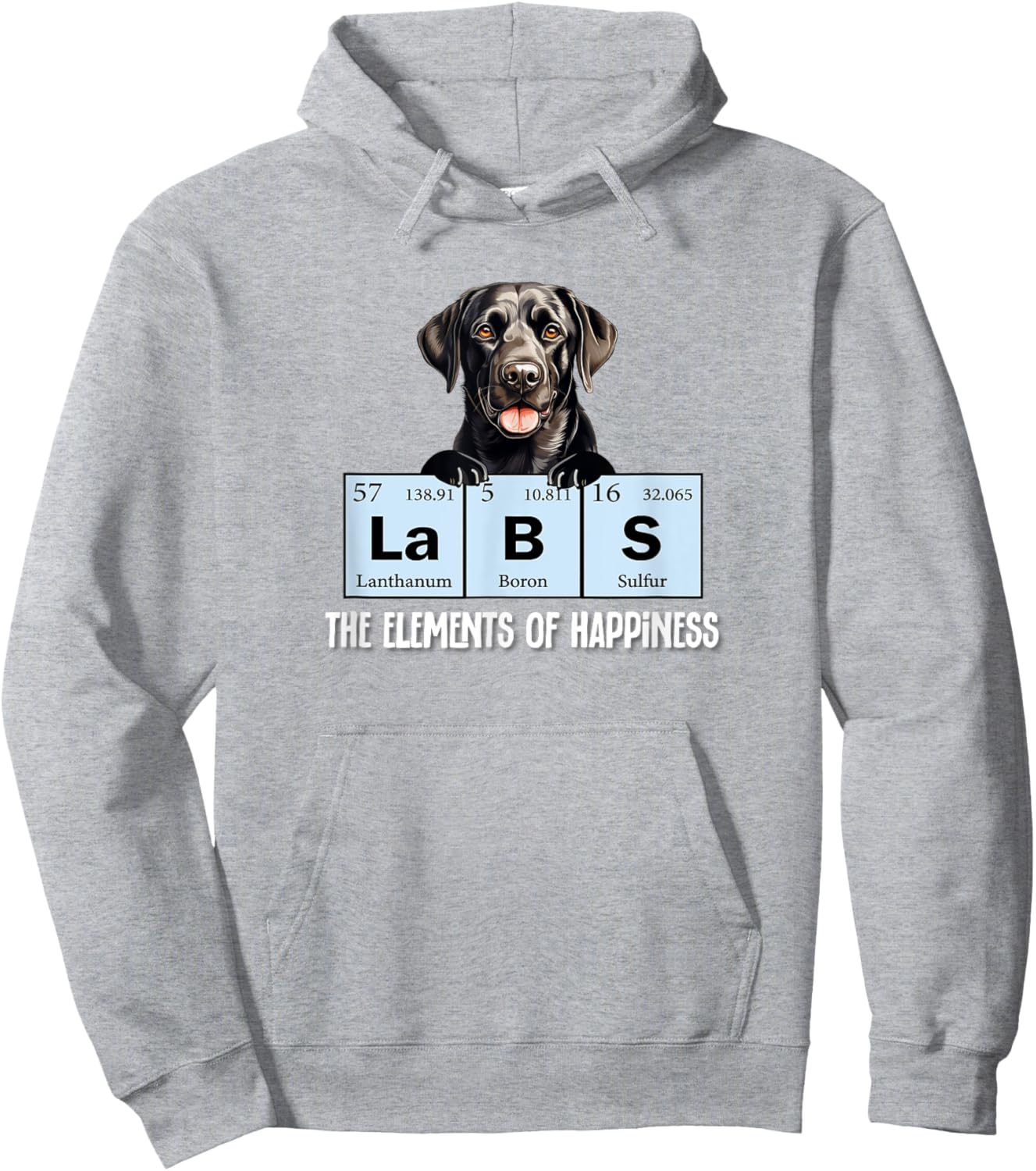 Funny Elements of Happiness Black Lab Lover Hoodie - Hoodie | Ash