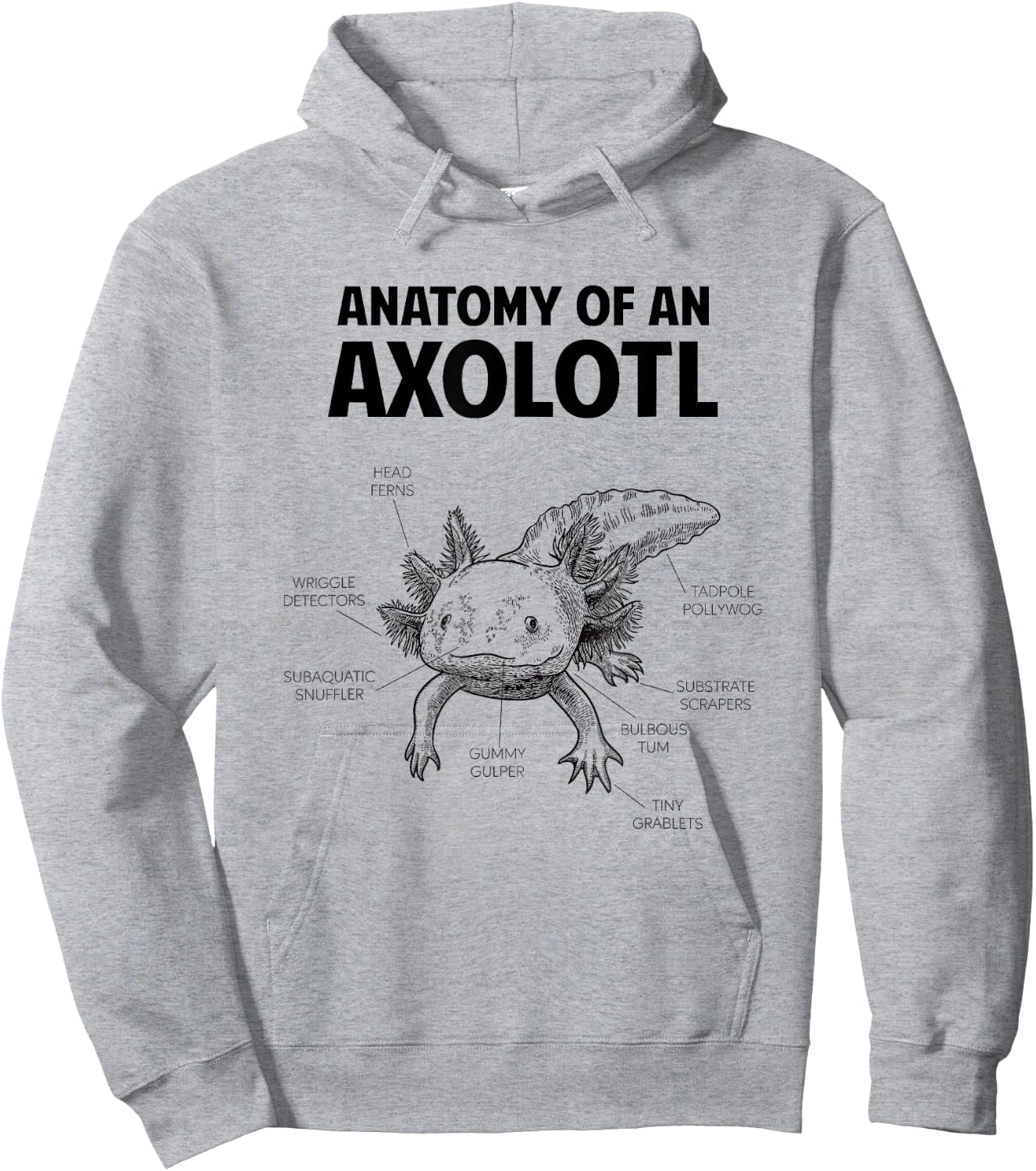 Anatomy of an axolotl, funny axolotl Hoodie - Hoodie | Ash