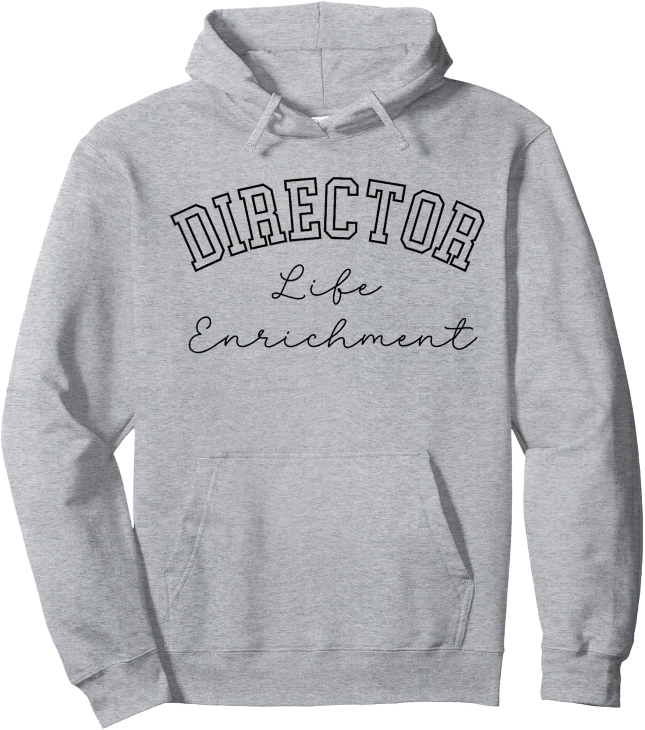 Life Enrichment Director College Script Text Hoodie - Hoodie | Ash