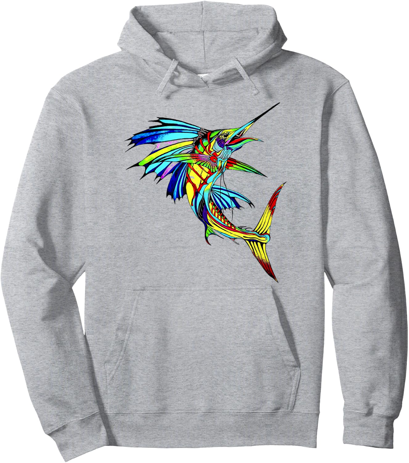 Colorful Sailfish Hoodie - Hoodie | Ash
