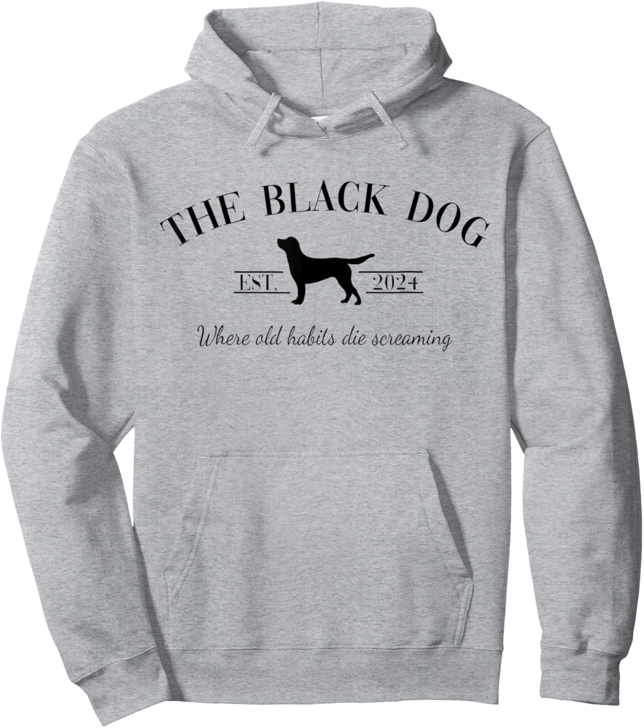 Retro Black Dog Club Old Habits Est. 2024 Kids Hoodie - Hoodie | Ash