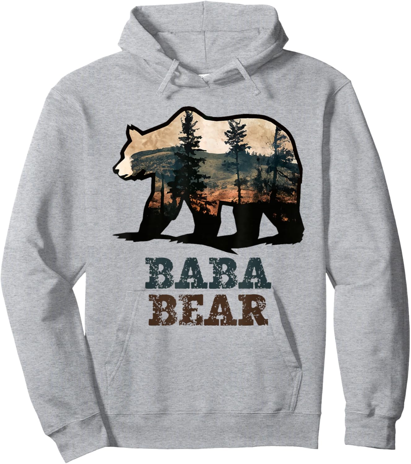 Baba Bear Vintage Retro Funny Hoodie - Hoodie | Ash