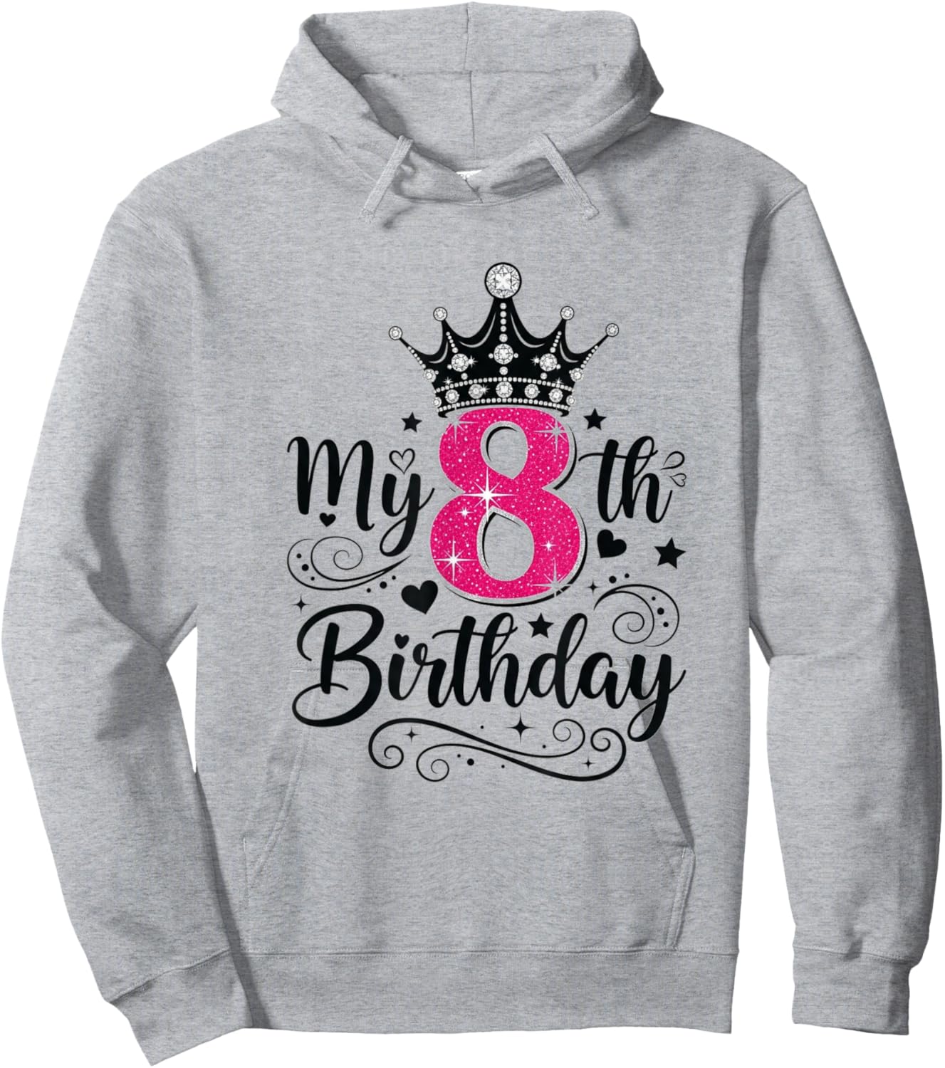 8 Year Old Girl Birthday Hoodie - Hoodie | Ash
