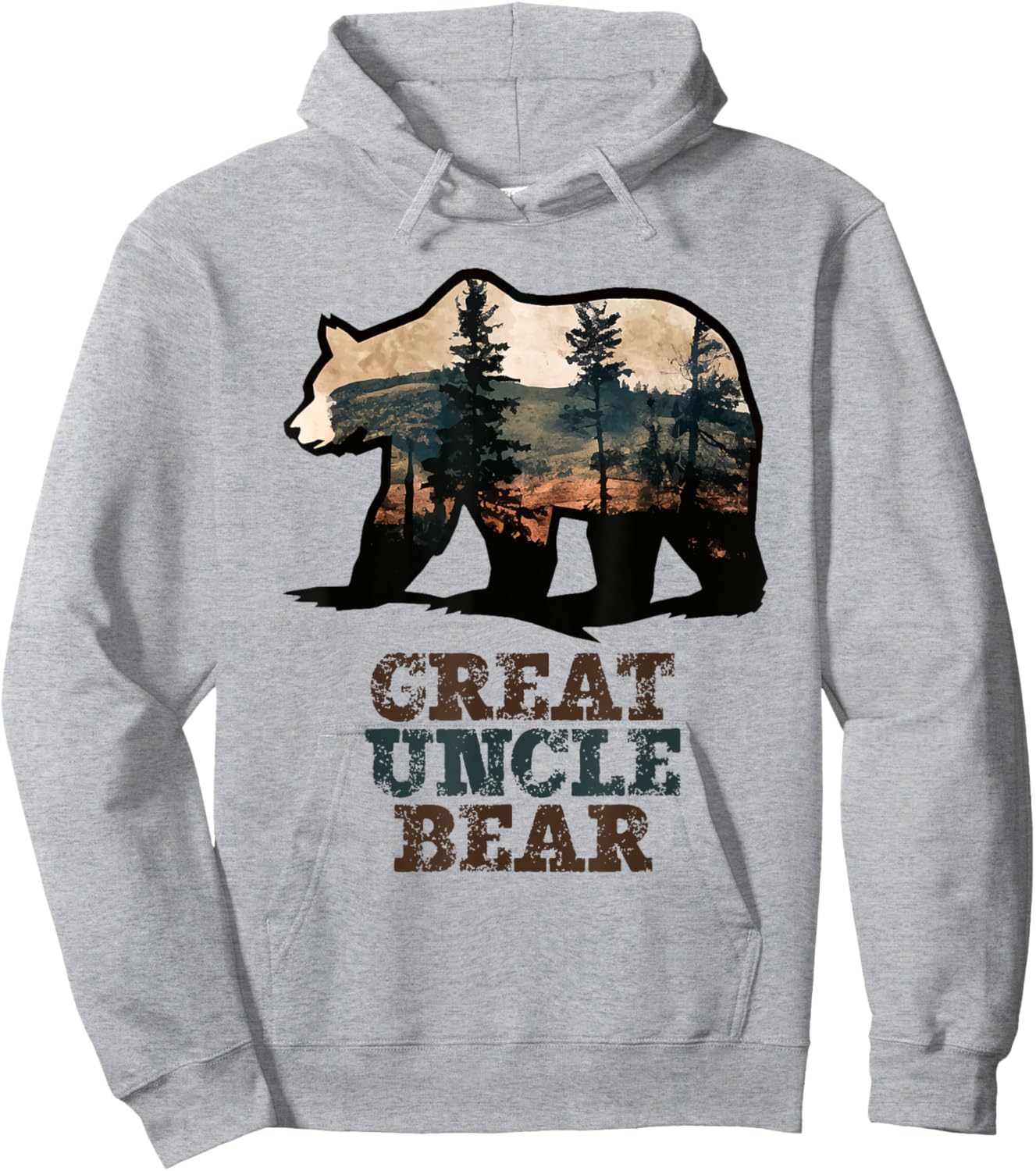 Great Uncle Bear Vintage Retro Funny Hoodie - Hoodie | Ash