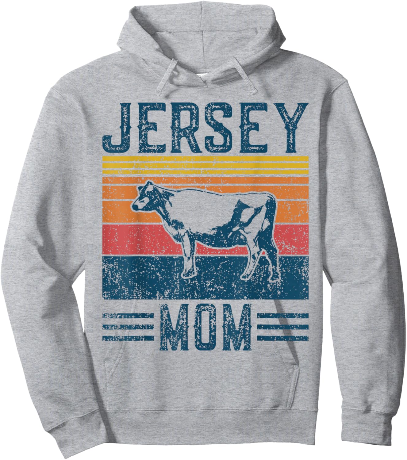 Best Cow Mom Women - Vintage Cattle Jersey Hoodie - Hoodie | Ash