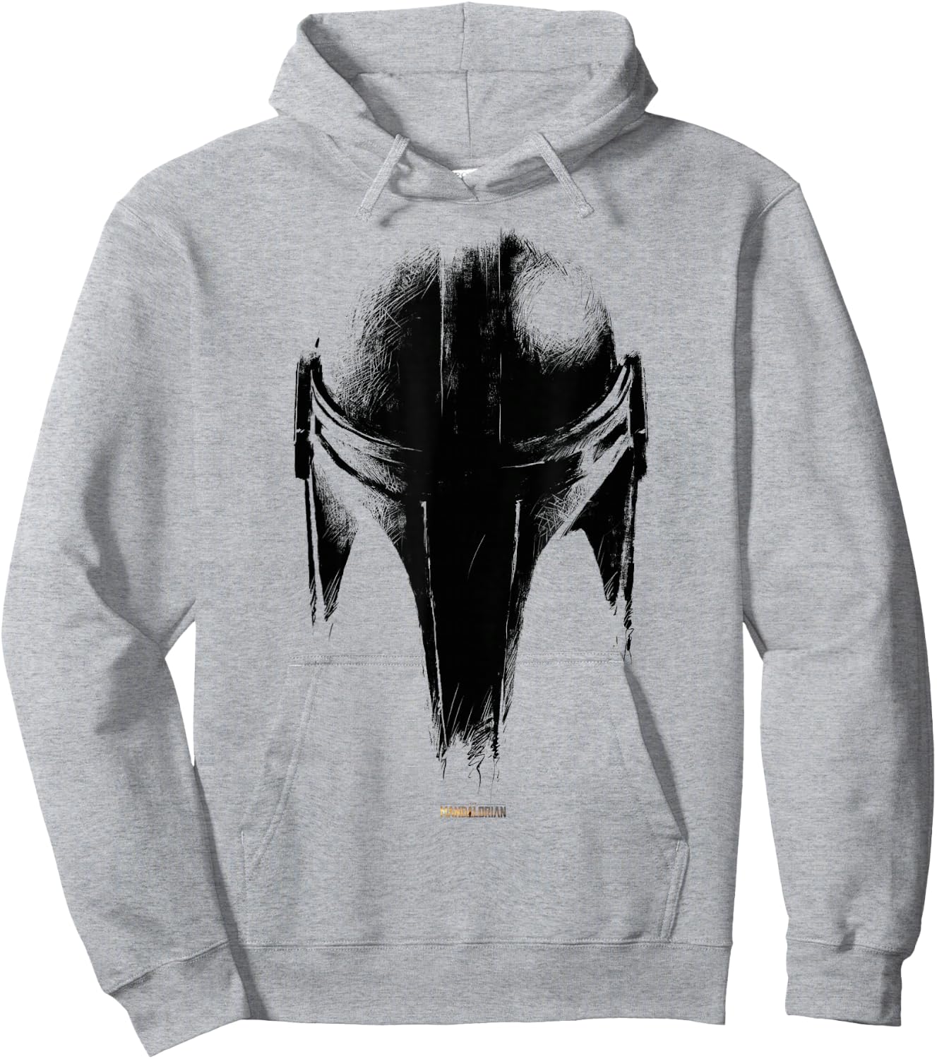 Star Wars The Mandalorian Dark Helmet Sketched Hoodie - Hoodie | Ash
