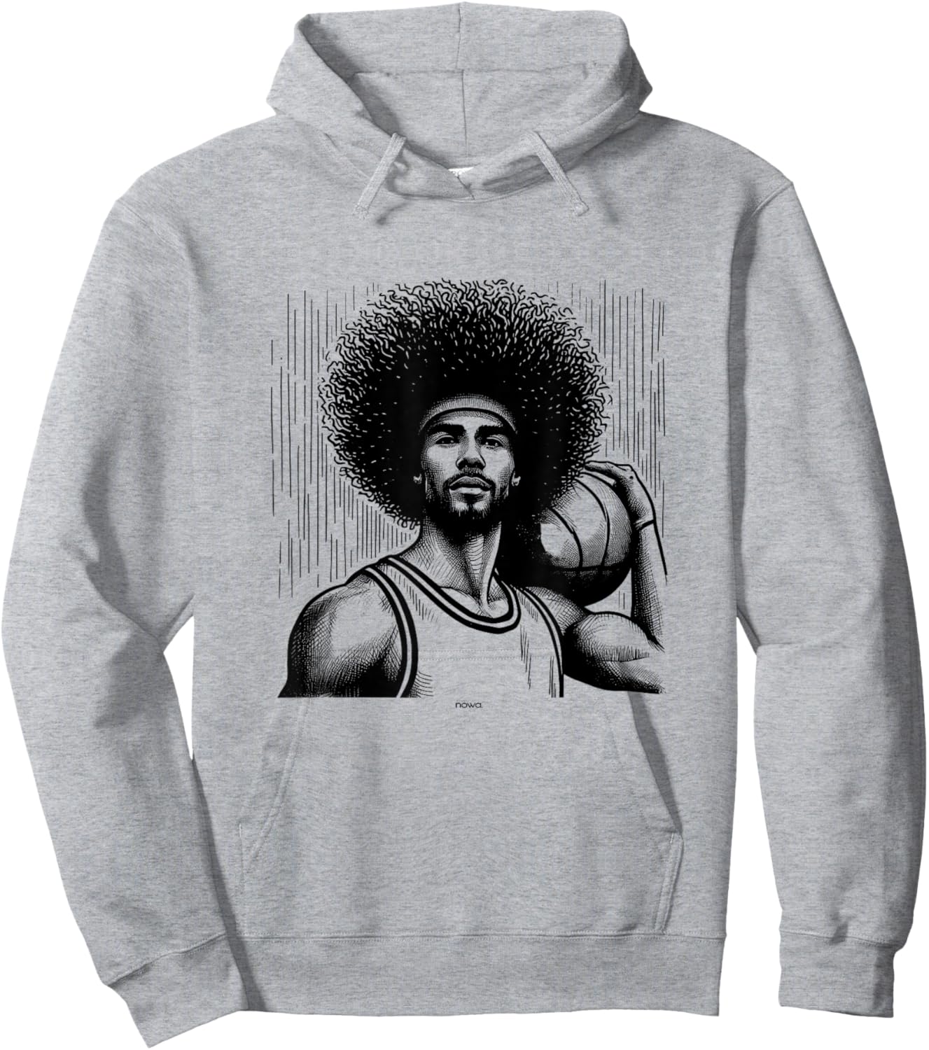 Impressive Afro Basketball Hairdo Hoodie - Hoodie | Ash