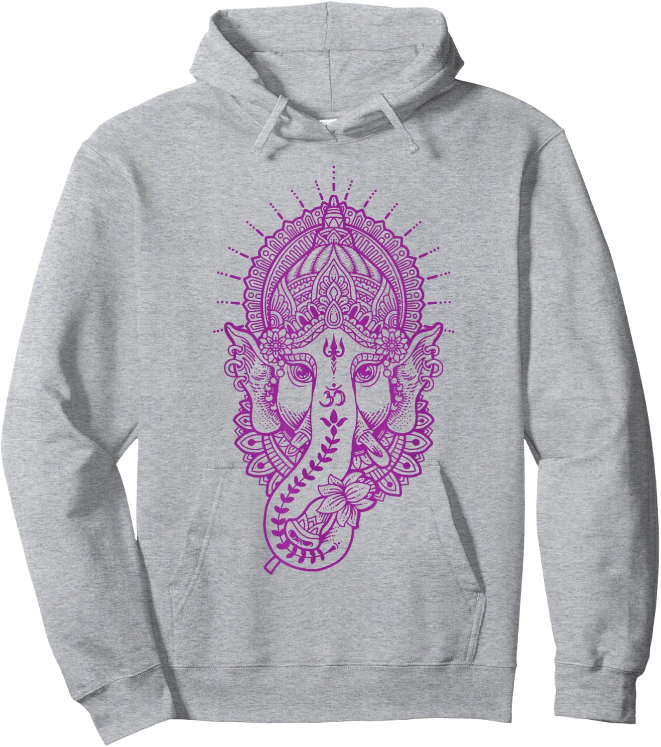 Ganesh Symbol Yoga Hindu Men Women Meditation Hoodie - Hoodie | Ash