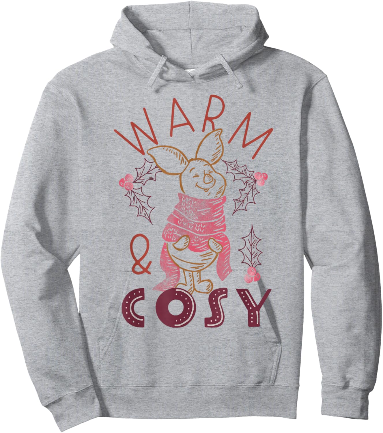 Disney Winnie The Pooh Piglet Christmas Warm Hoodie - Hoodie | Ash