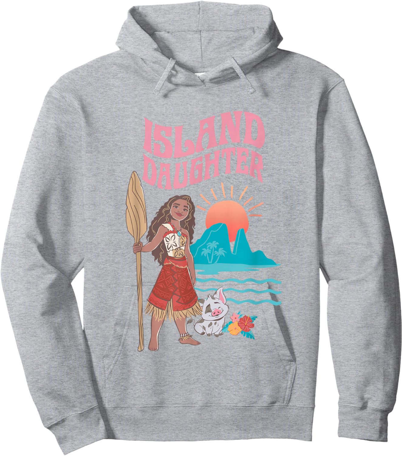 Disney Moana 2 Island Daughter Tropical Panel Hoodie - Hoodie | Ash