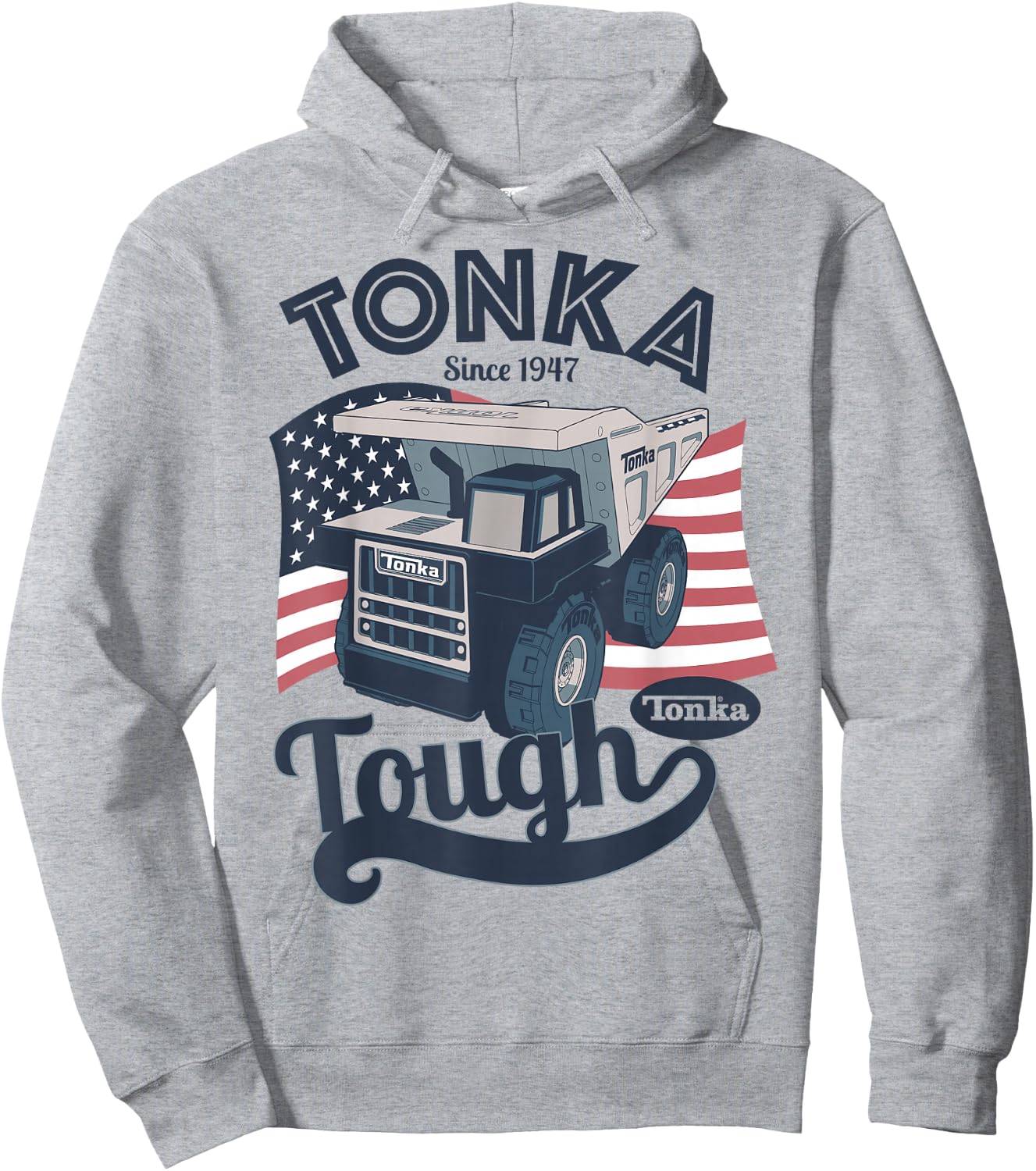 Tonka Tough American Flag Logo Hoodie - Hoodie | Ash