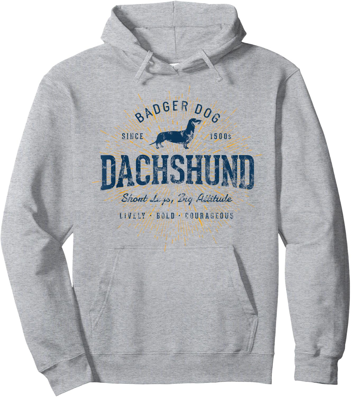 Retro Dachshund Vintage Hoodie - Hoodie | Ash